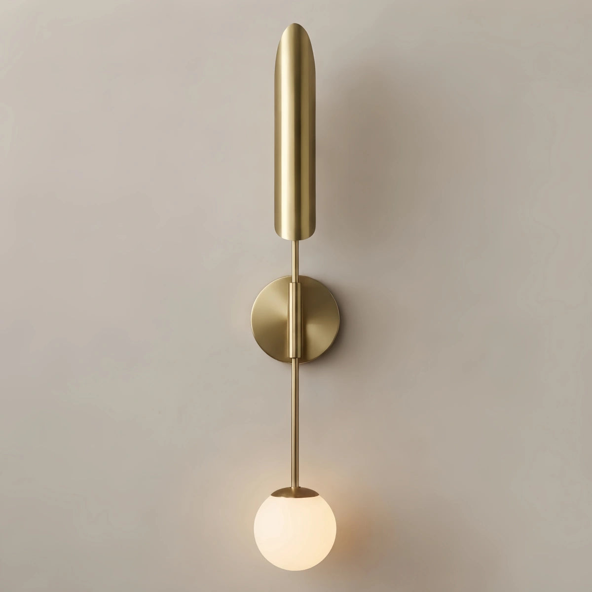 Excelis Modern Linear Wall Lamp - Gold Metal & Glass for Garden/Corridor