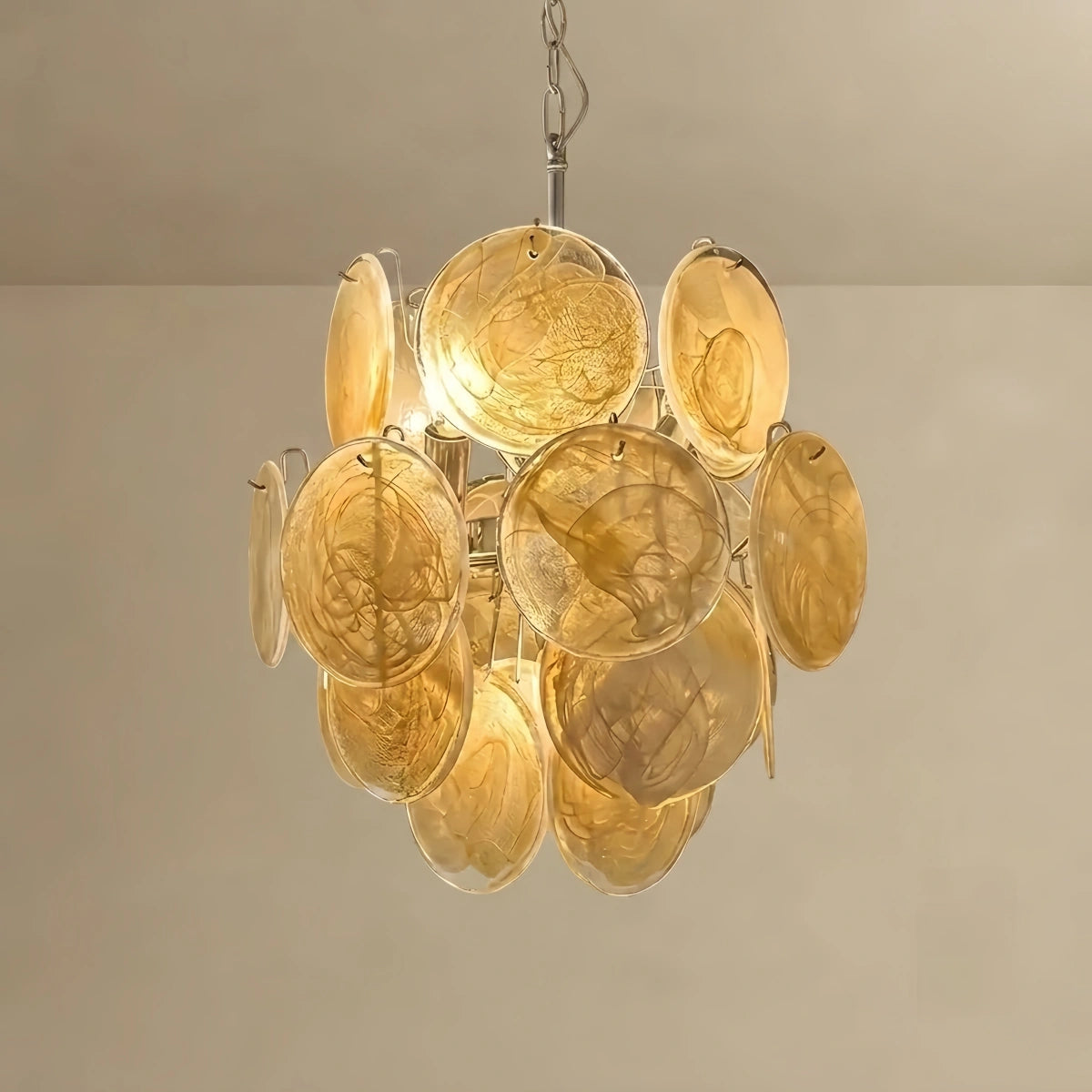 Vetro Art Deco Chandelier -- Dimmable 3-Color Change for Dining Room
