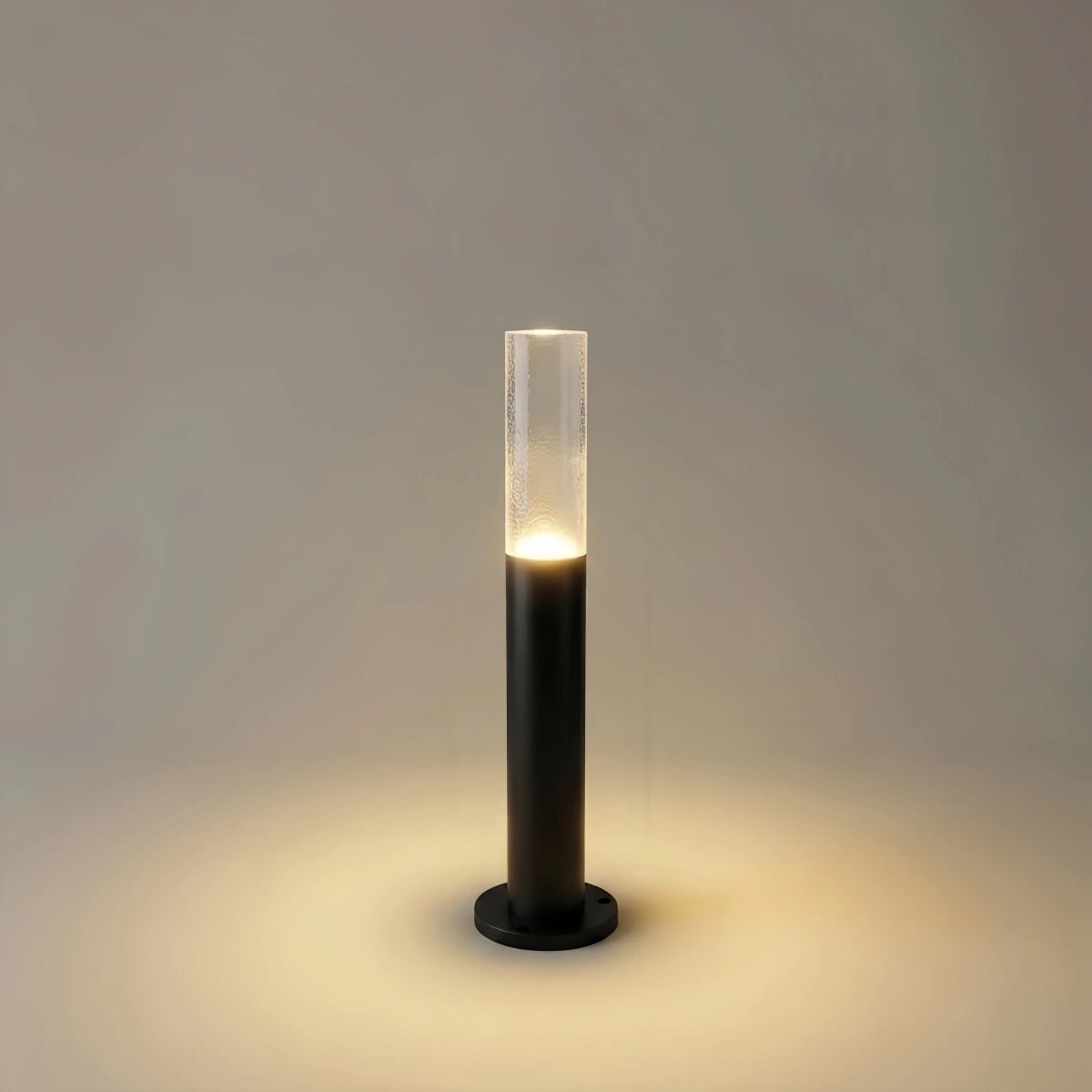 Irondale Modern Pathway Lights - Black Metal/Acrylic Cylindrical Design Garden