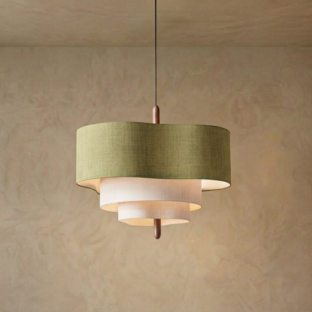 Zenno Modern Fabric Pendant Light – Green for Dining Room