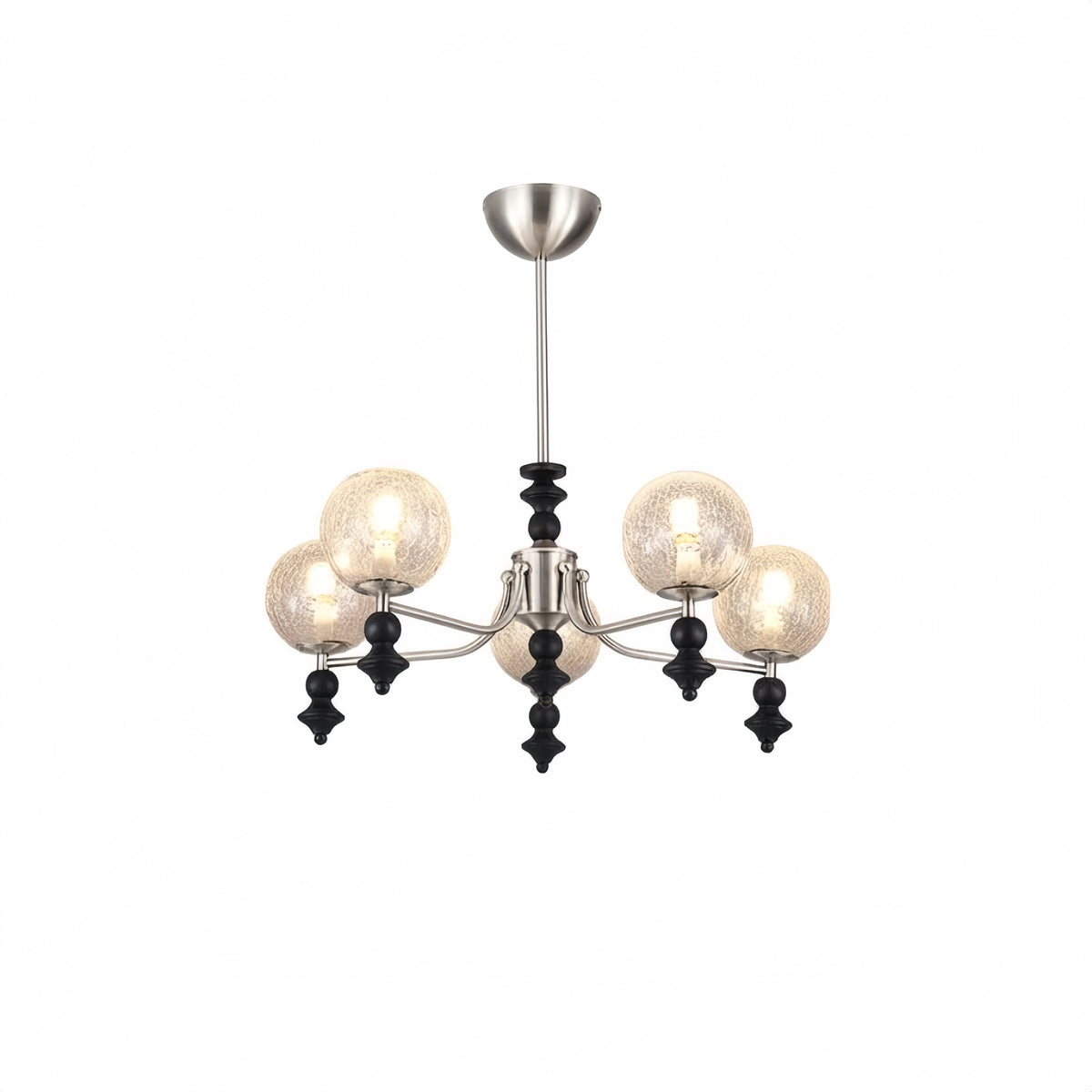 Velora Modern Natural Chandelier with Glass Shades for Living Spaces