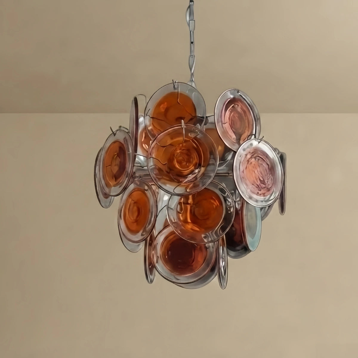 Vetro Art Deco Chandelier -- Dimmable 3-Color Change for Dining Room