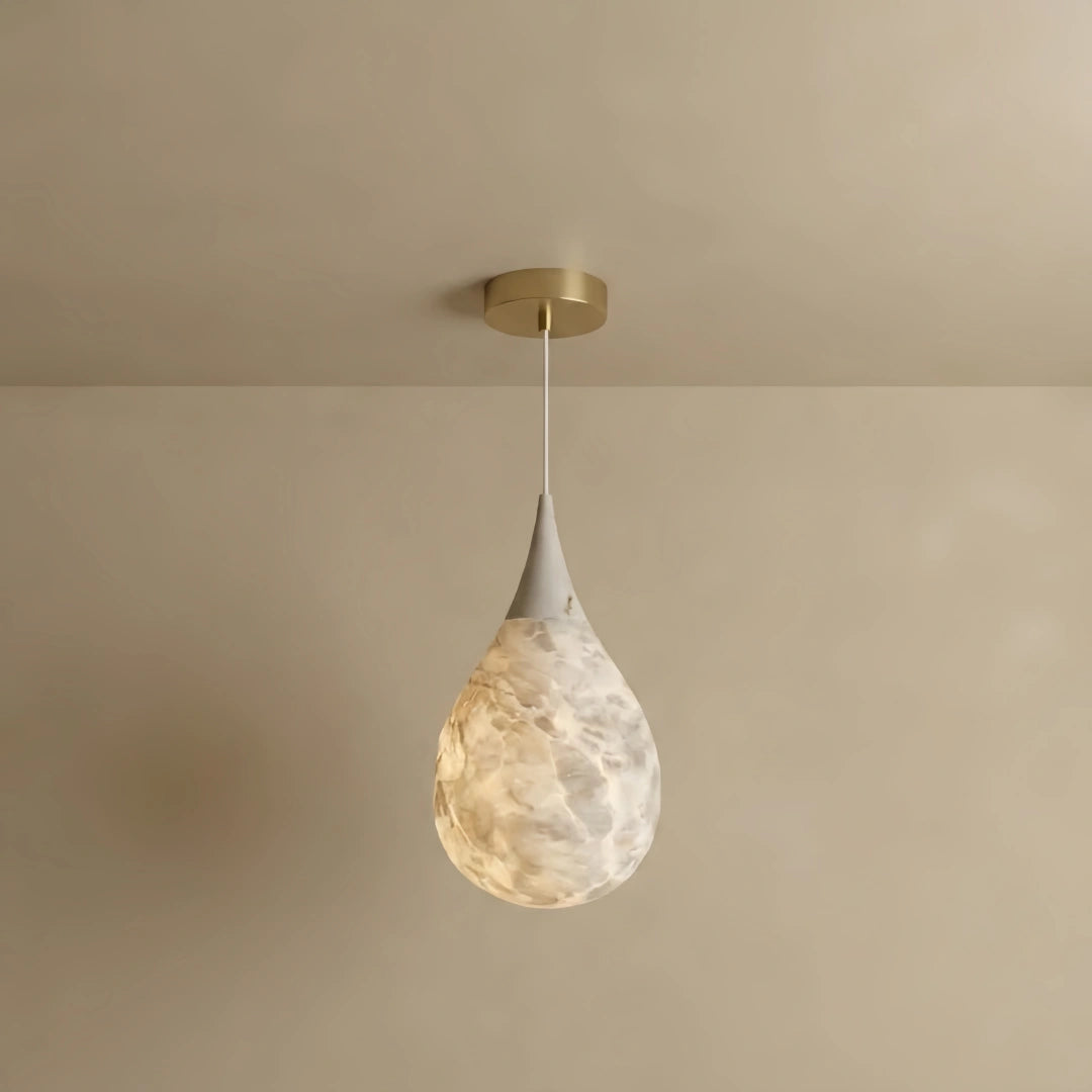Excelis Luxury Alabaster Pendant Light——Natural Translucent For Dining & Bedroom