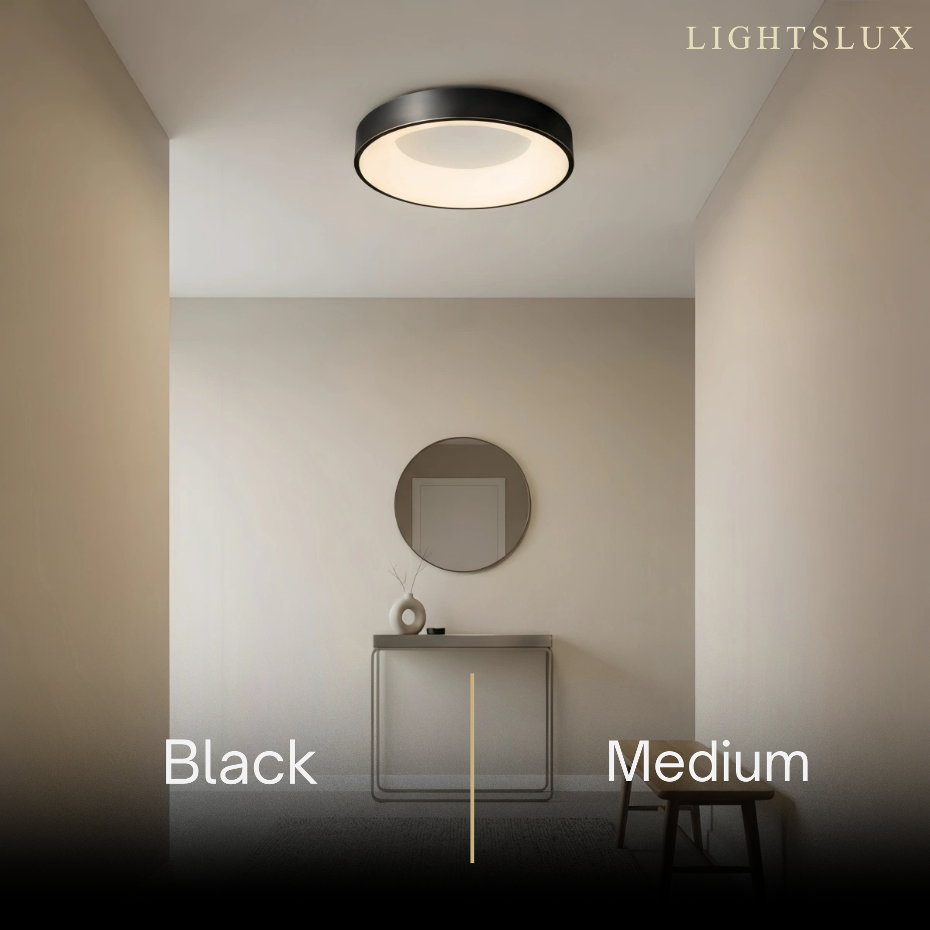Arcato Modern Flush Mount Ceiling Light – Gold/ Black LED for Living Room