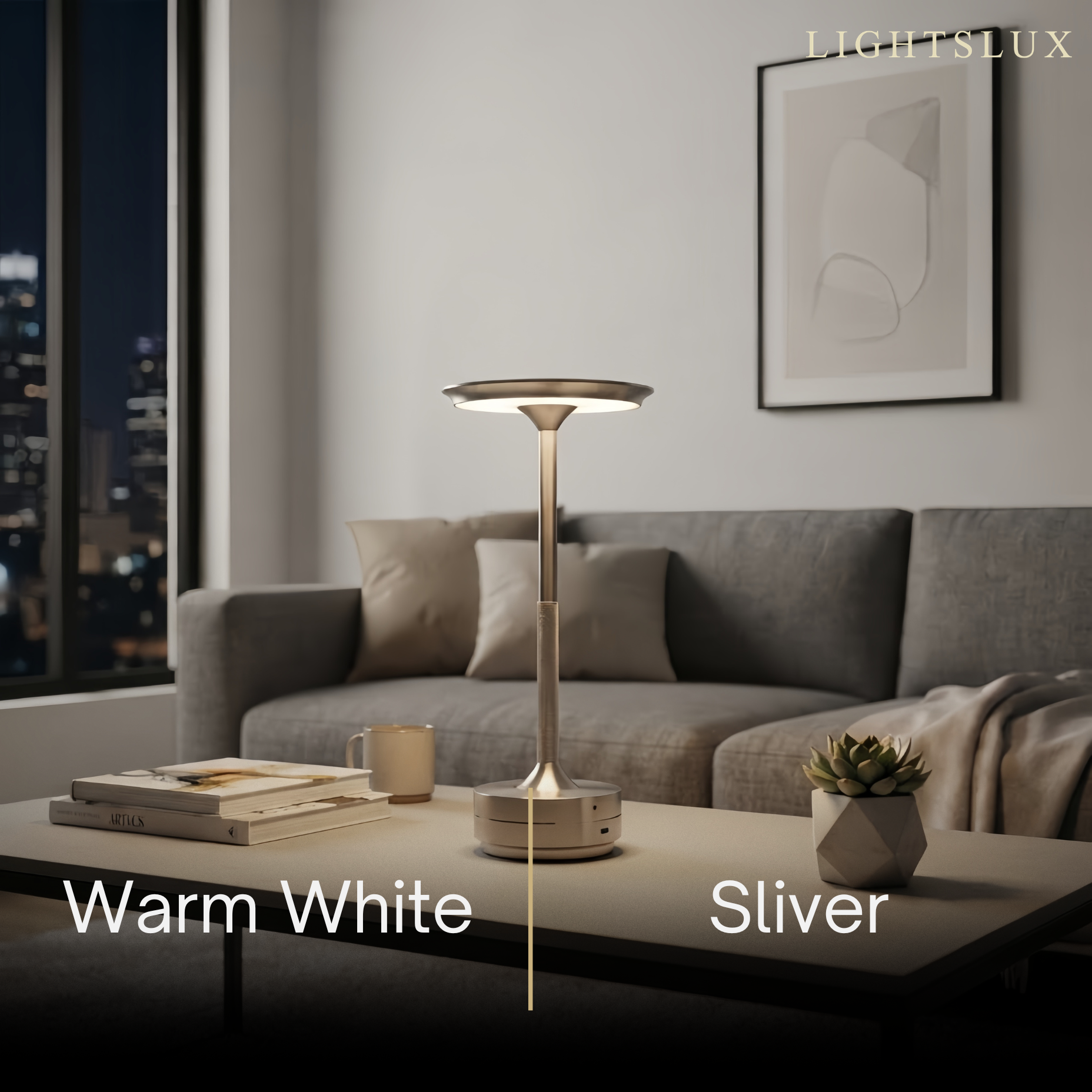 Arcato Modern Rechargeable Table Lamp – Touch Dimming & 3 Color Temperatures