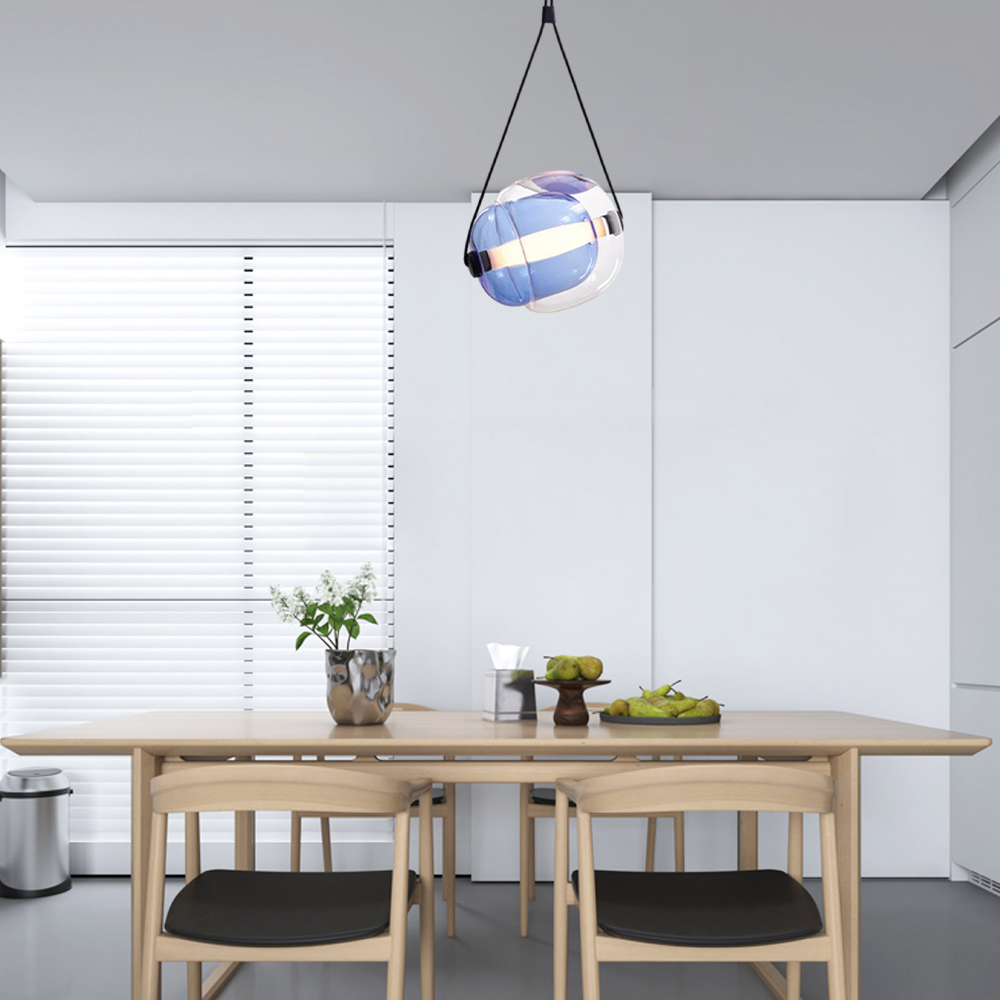 Modern Minimalist Glass Pendant Light – 6 Colors for Dining Room