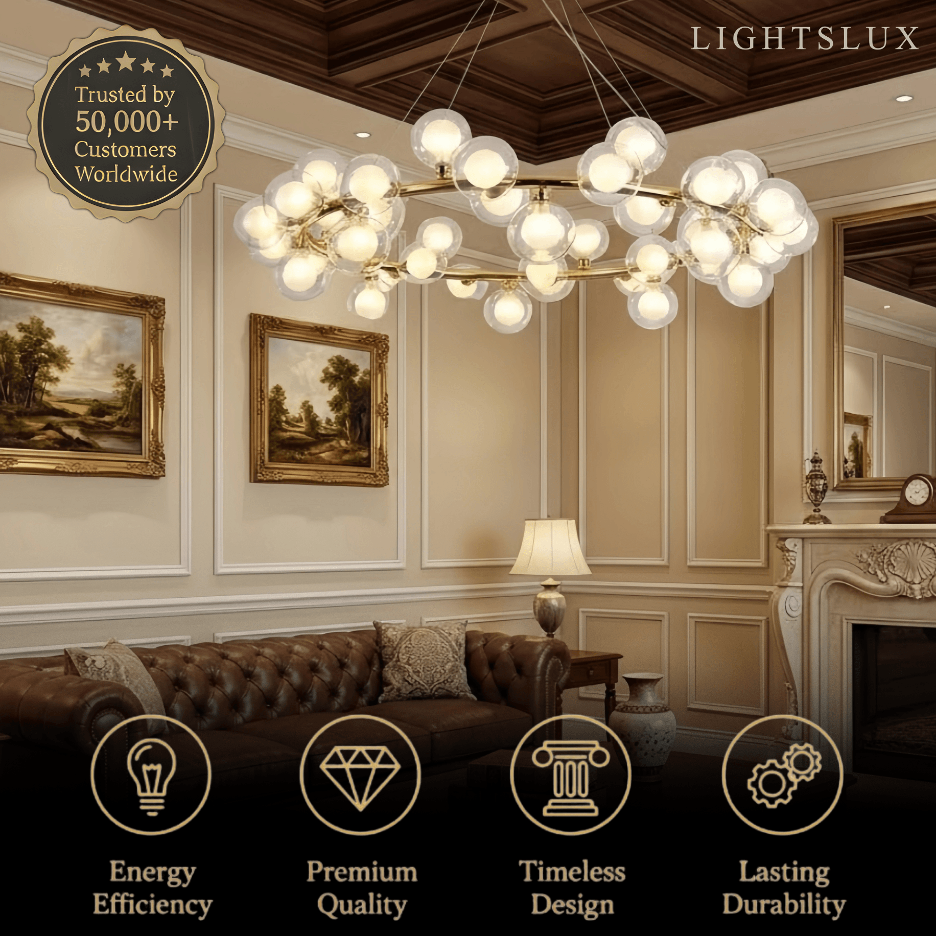 Nebula Modern Gold Chandelier