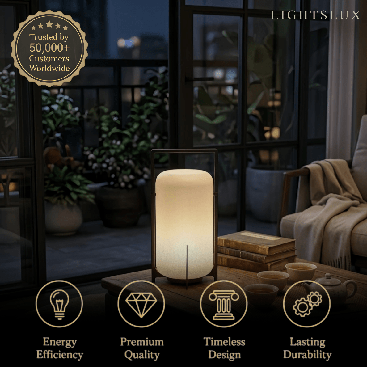 Lunara Modern Outdoor Solar Floor Lamp