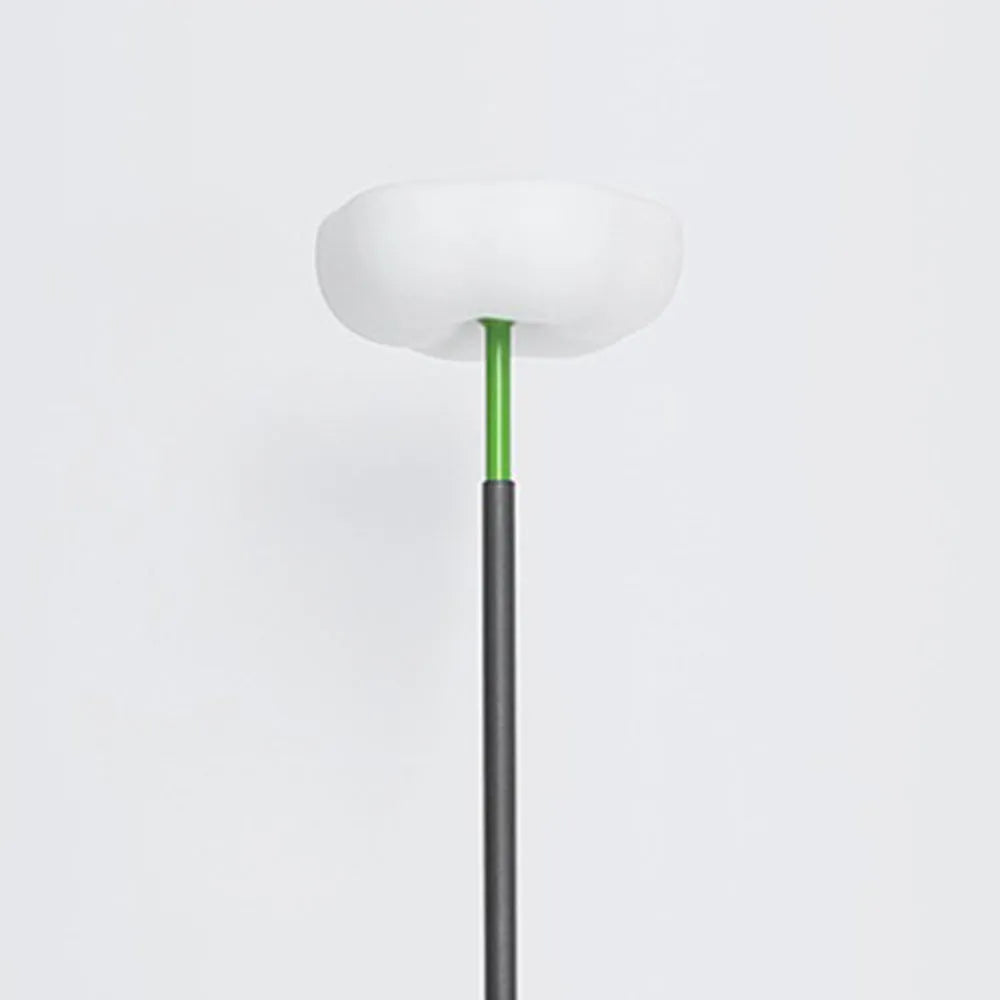 Modern Outdoor Floor Lamp - Black Metal & Acrylic Bowled