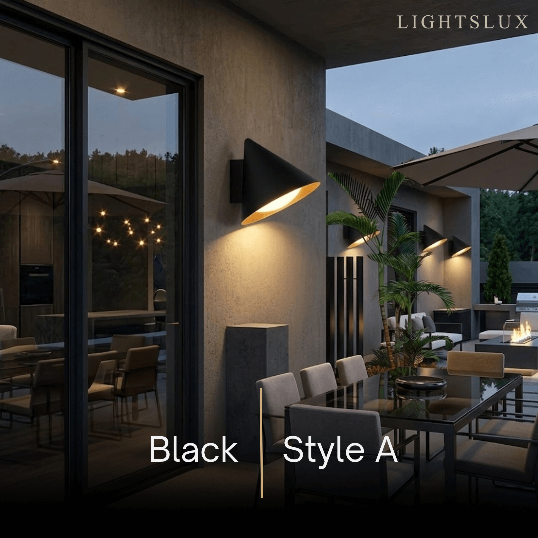 Irondale Minimalist Conical Outdoor Wall Lamp