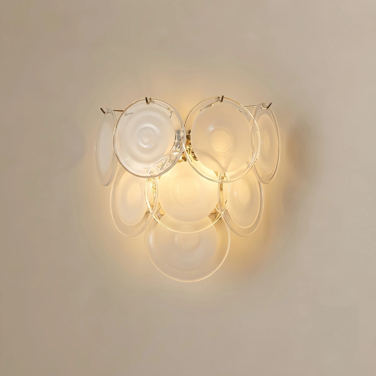 Vetro Art Deco Glass Wall Lamp -- Iron Body Pink/Green/White Finish for Living Room