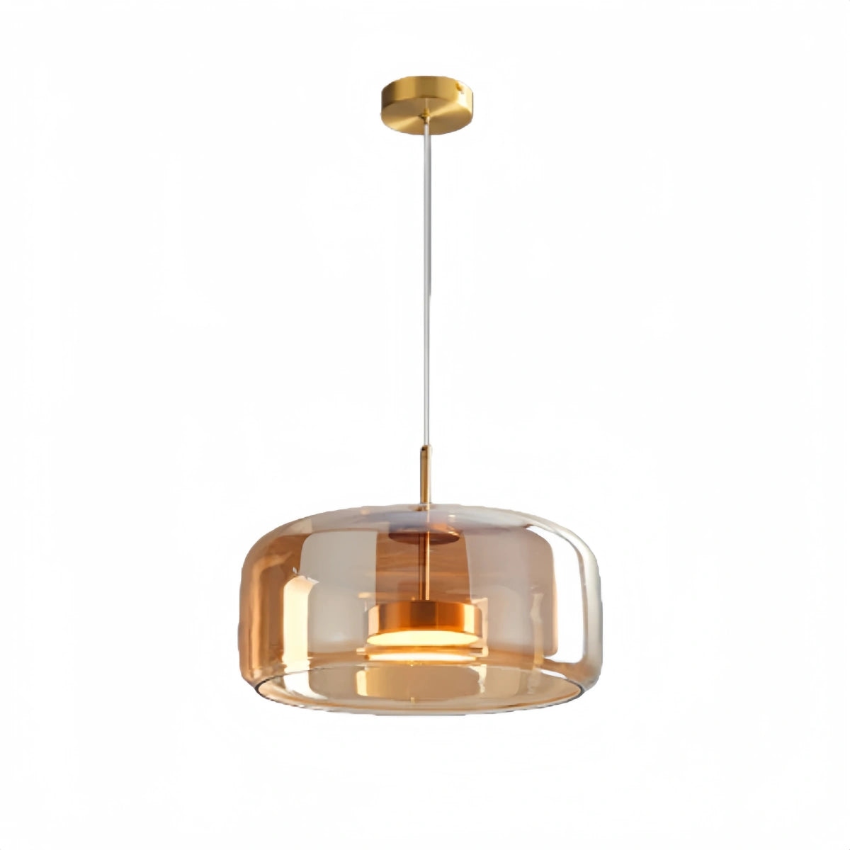 Vetro Modern Hand-Blown Pendant Lamp — Smoked Glass & Metal Accent for Kitchen Island