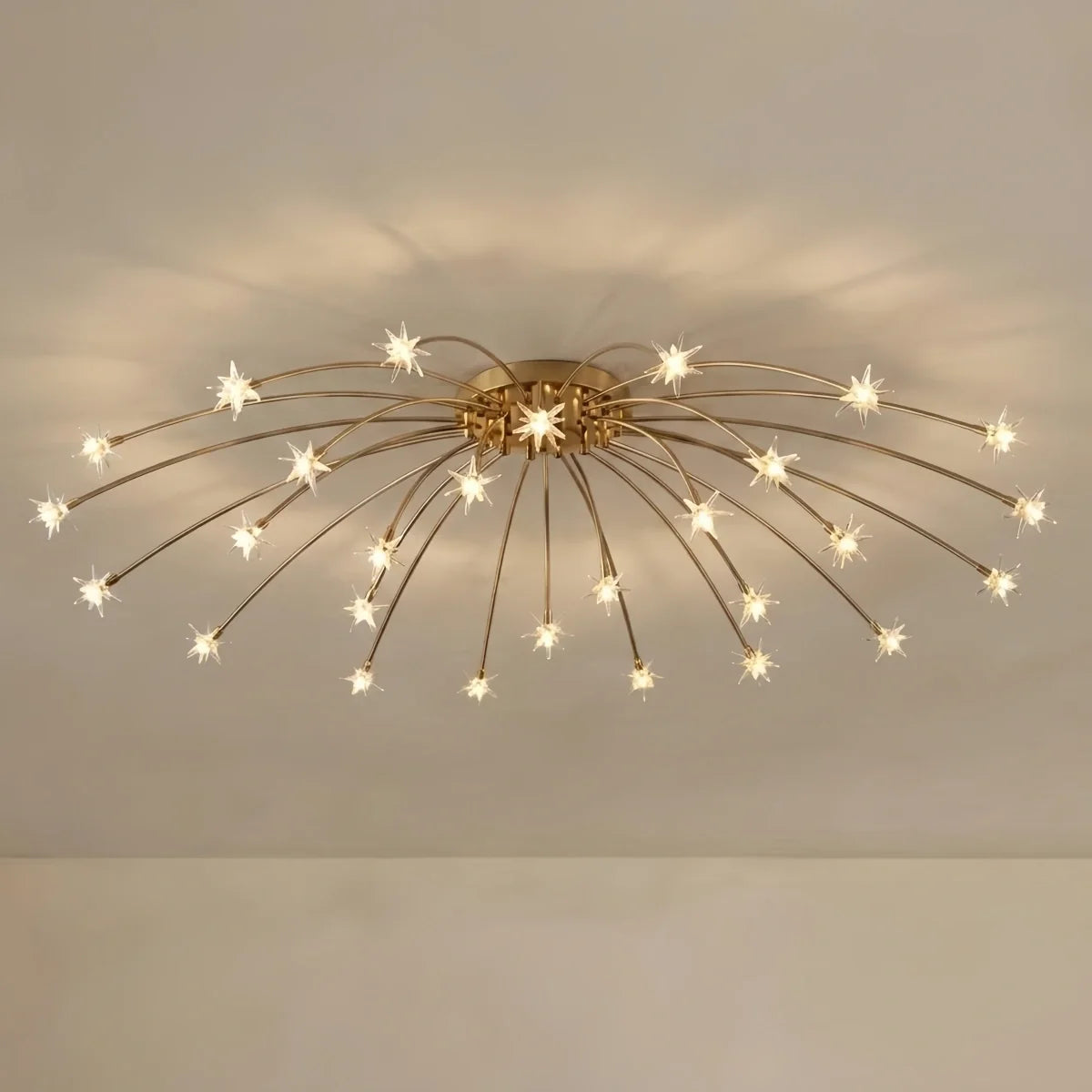 Nebula Art Deco Ceiling Light - Gold/Black/Chrome Metal Fixture for Bedroom
