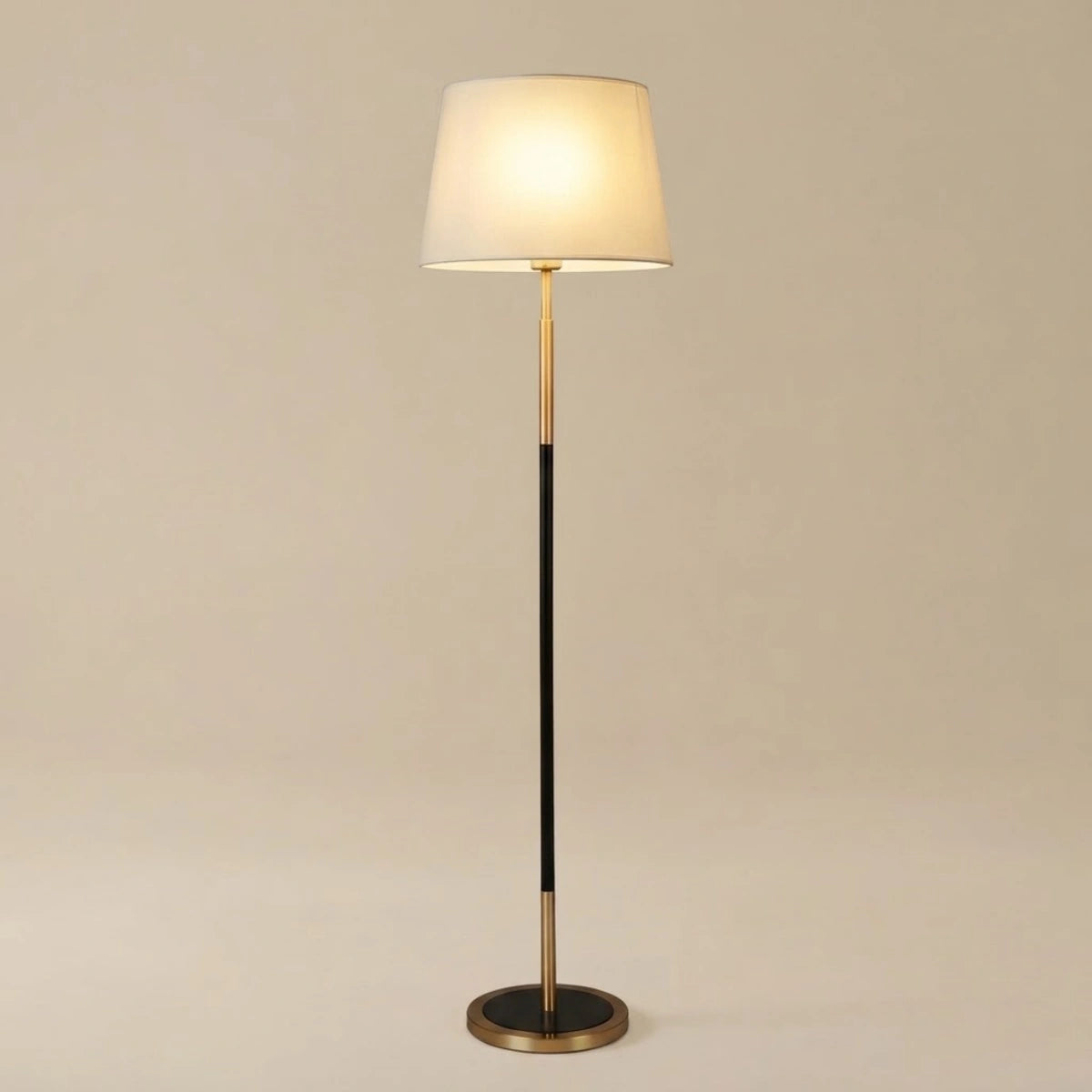 Fabric Floor Lamp — Metal Frame with Warm Glow Indoor