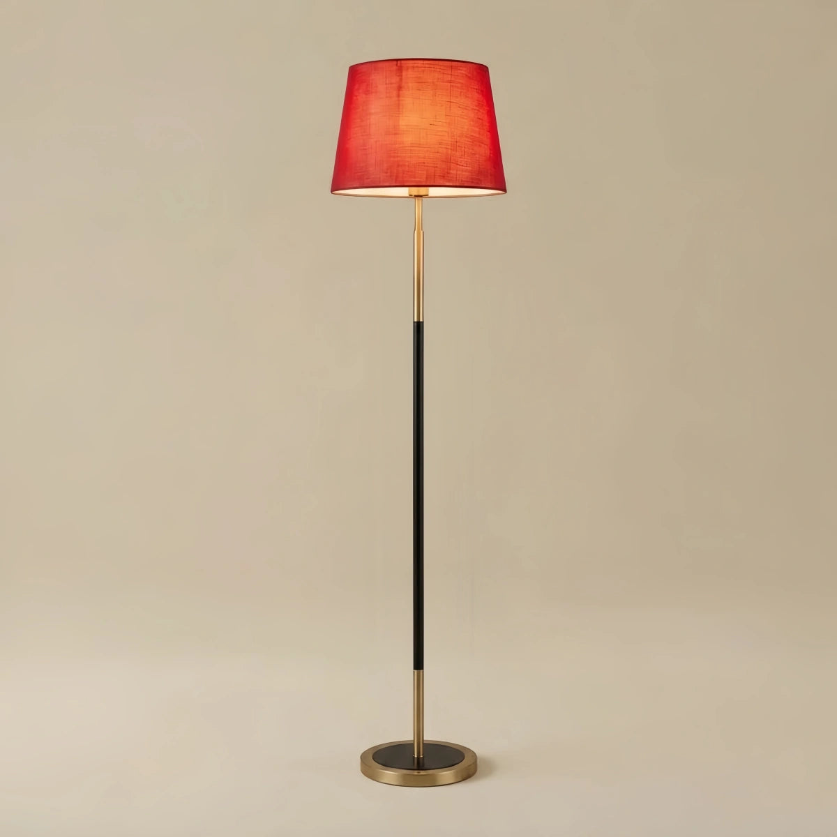 Zenno Modern Cylinder Fabric Floor Lamp — Metal Frame