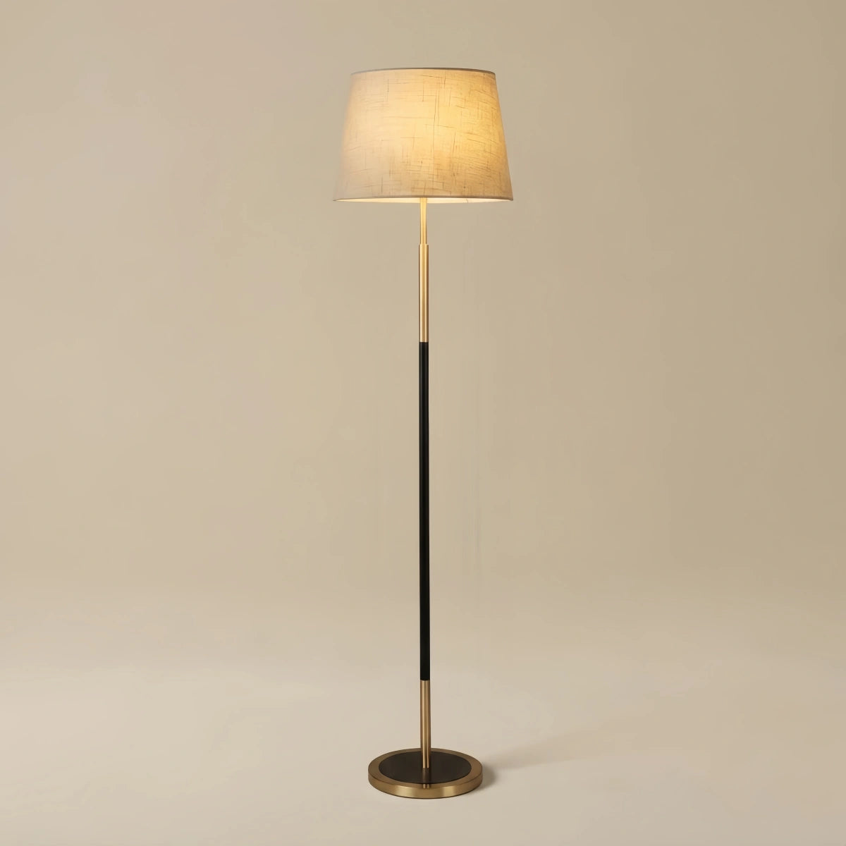 Zenno Modern Cylinder Fabric Floor Lamp — Metal Frame with Warm Glow Indoor