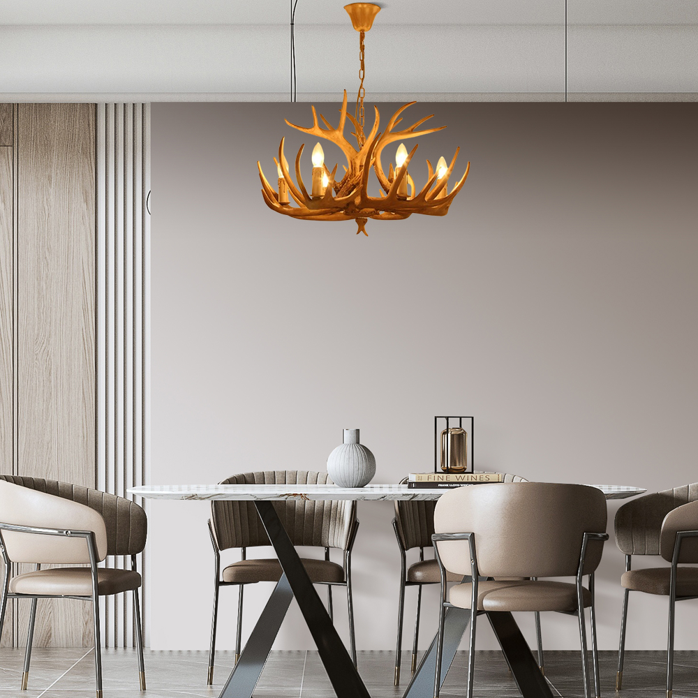 Chandelier Resin Candle Shaped for Dining Room