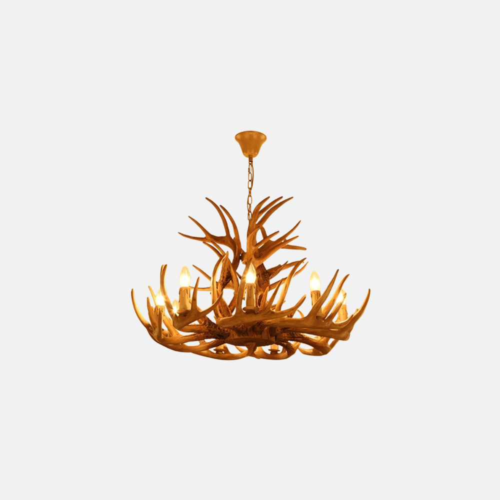 Vinatge Easter Brown Chandelier Resin Candle Shaped Dining Room