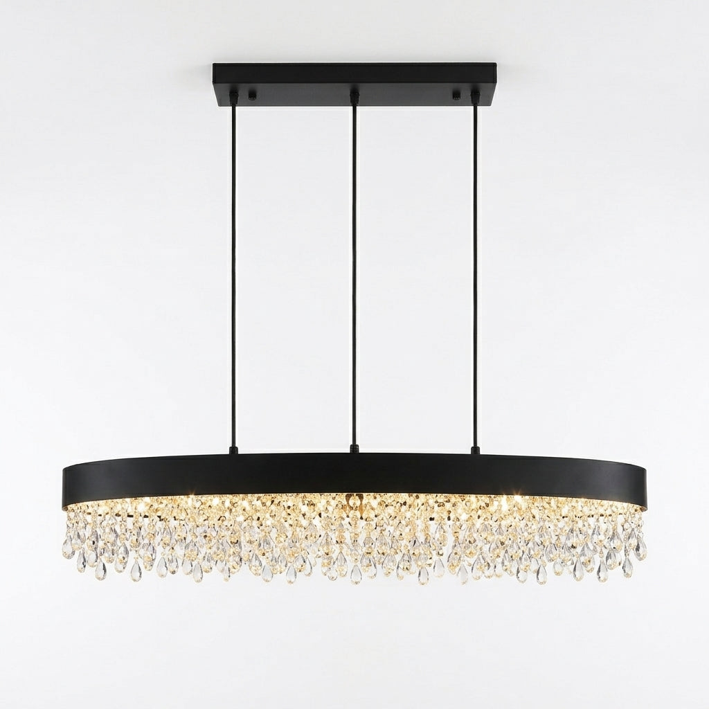 Excelis Royal Crystal Pendant Light - 4-Color Dining Room/Kitchen Island