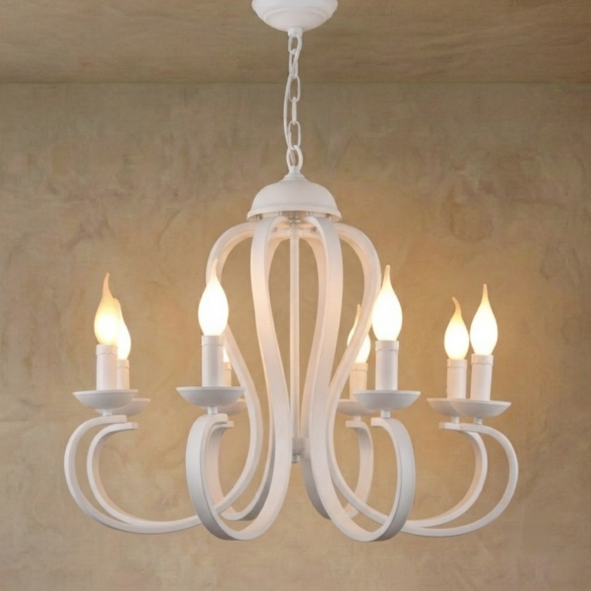 Excelis Vintage Candle Chandelier - Metal Multi-Light Fixture for Dining Room/Living Room