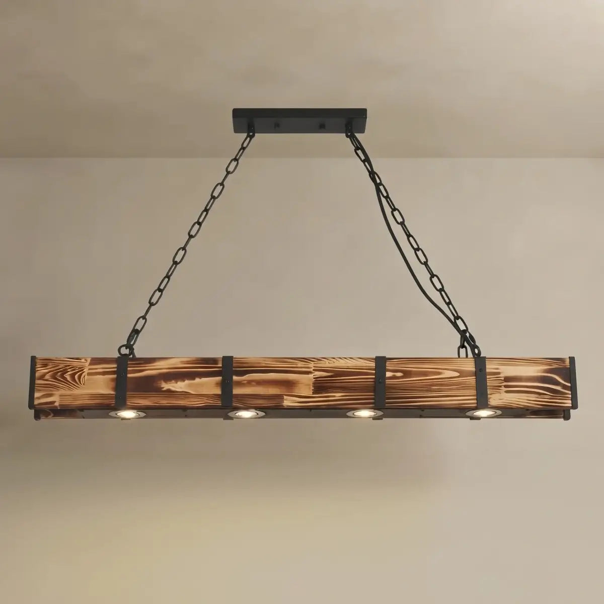 HL006Irondale Linear Pendant -- Wood Metal for Dining Room Kitchen
