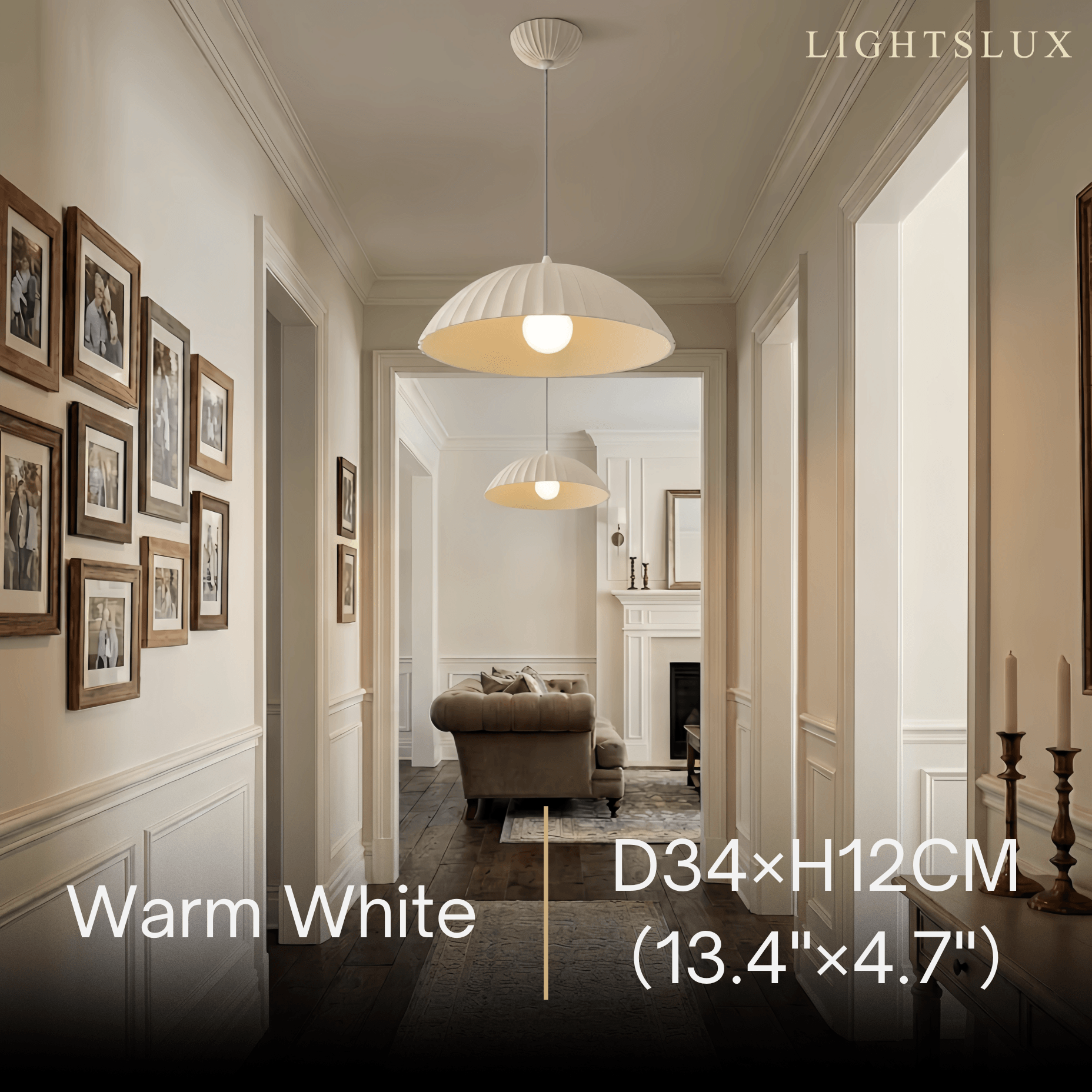 Crema Modern Single-Head Pendant Light -- Gypsum for Hallway