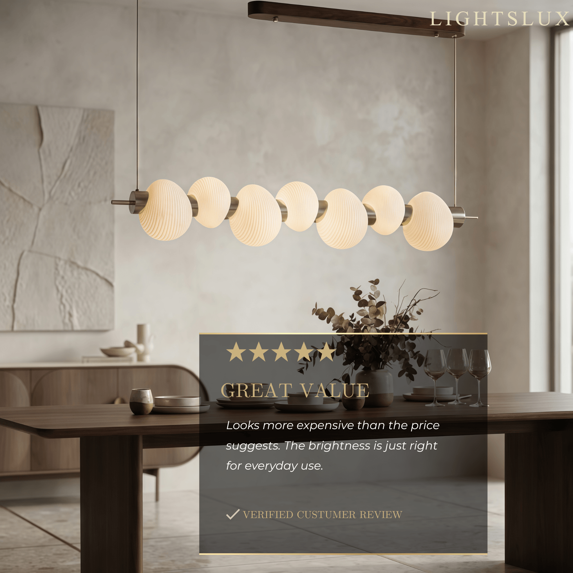 Vetro Retro Linear Glass Pendant Light -- White Or Clear for Dining Room
