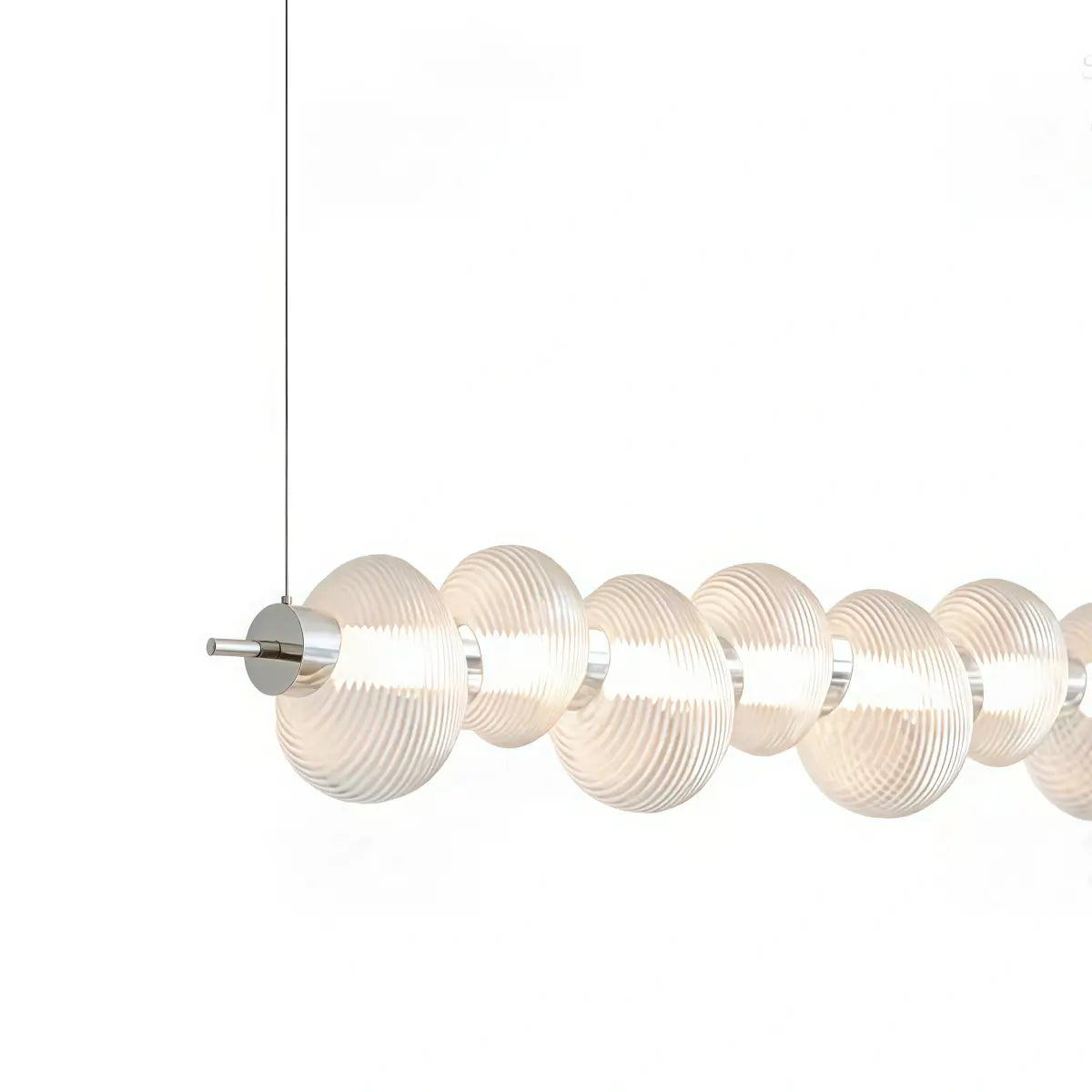 Vetro Retro Linear Glass Pendant Light Clear for Dining Room Detail
