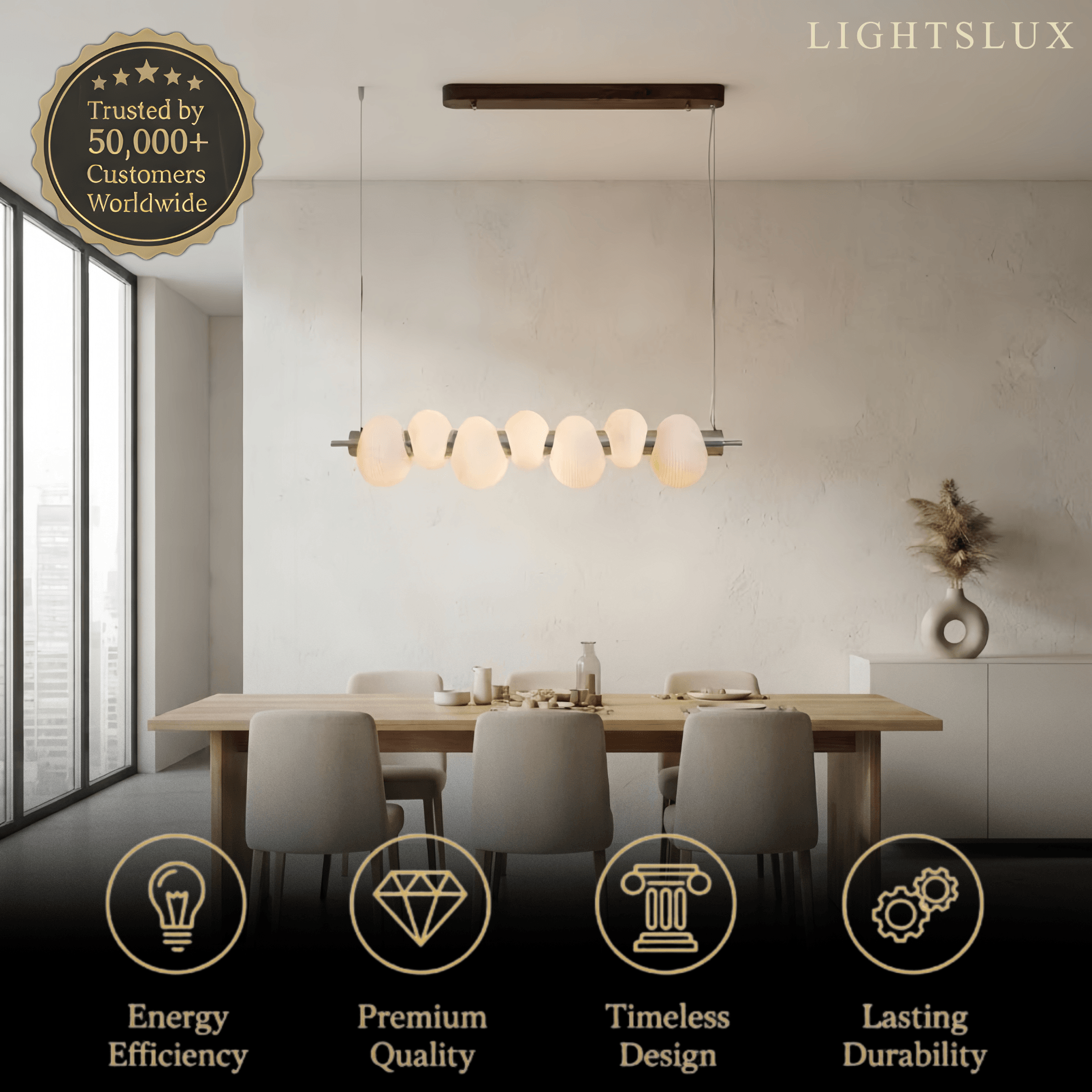 Vetro Retro Linear Glass Pendant Light -- White Or Clear for Dining Room