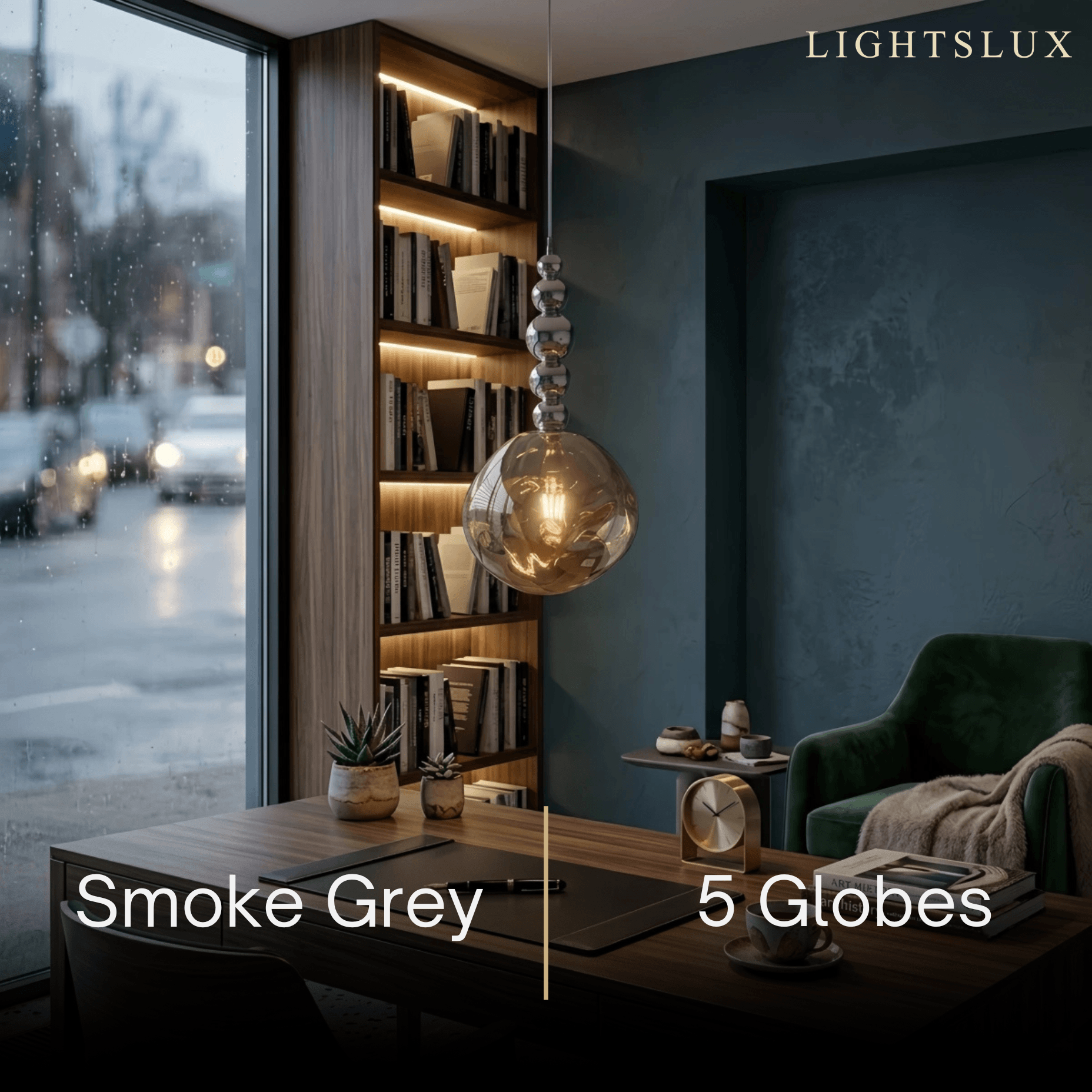 Lunara Modern Pendant Light – Acrylic Globe & Carbon Steel