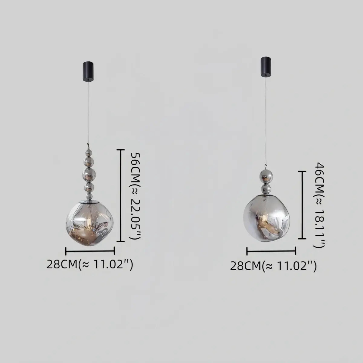 Lunara Modern Pendant Light – Acrylic Globe & Carbon Steel for Bedroom Size