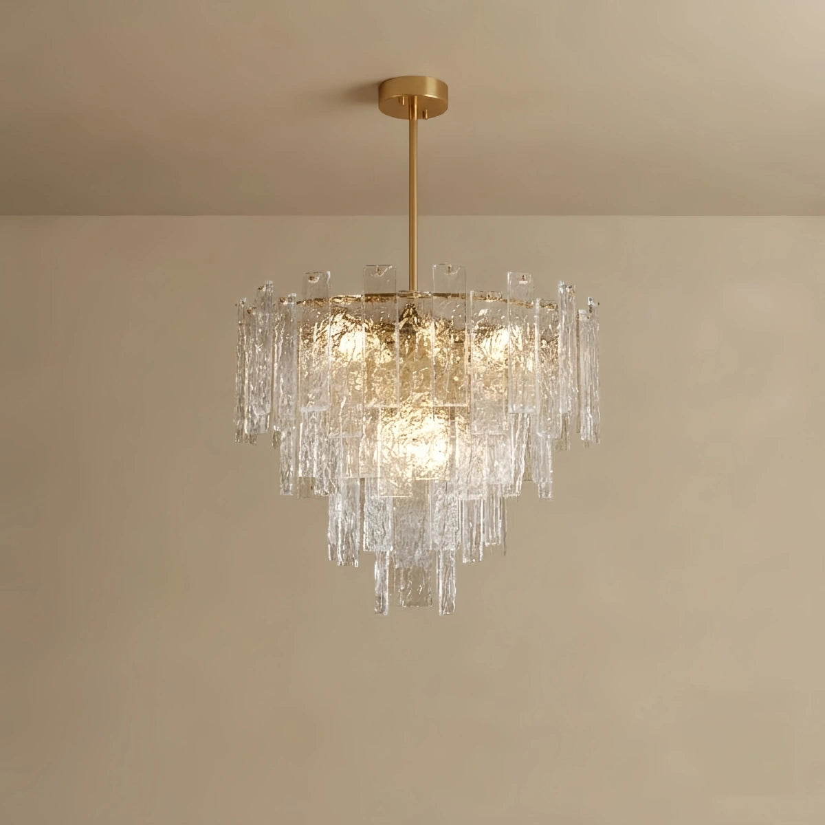 Excelis Luxury Chandelier -- Hand-Blown Glass & Metal for Living Room / Foyer