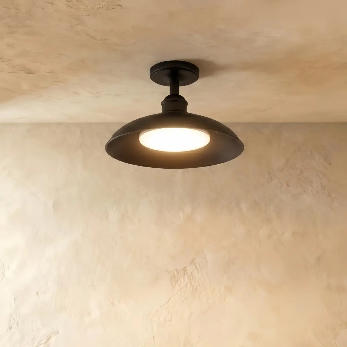 Irondale Industrial Waterproof Pendant Light -- Black/Brass Iron for Outdoor Wall