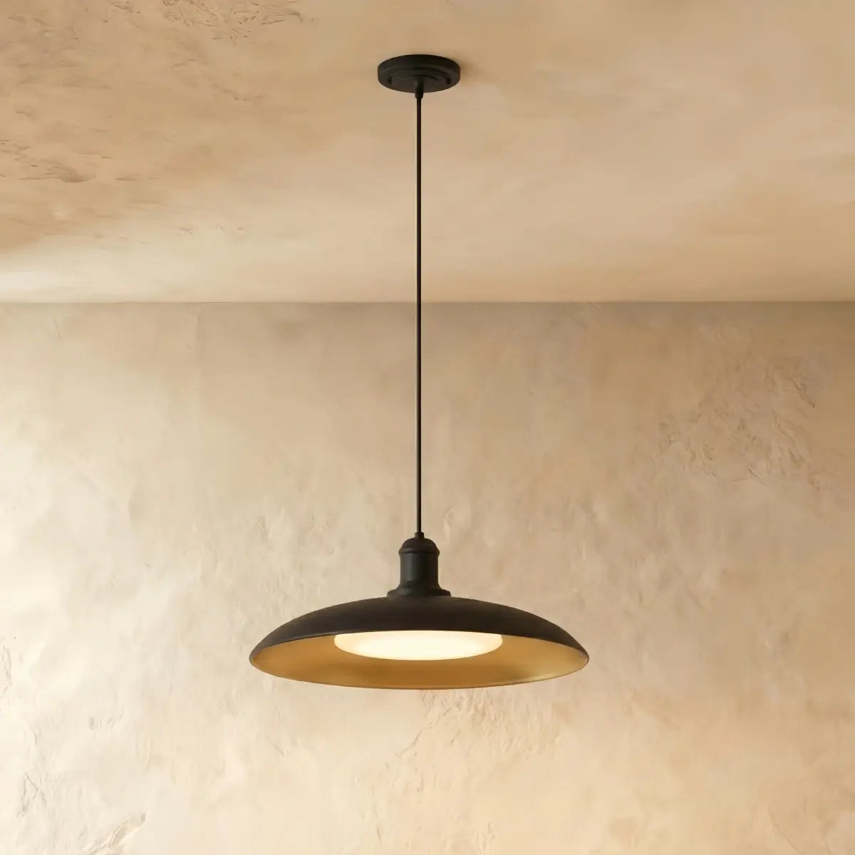 Irondale Industrial Waterproof Pendant Light -- Black/Brass Iron for Outdoor Wall
