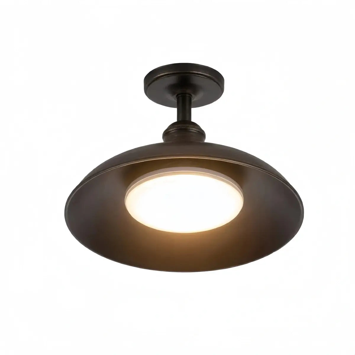 Irondale Industrial Waterproof Pendant Light -- Black/Brass Iron for Outdoor Ceiling