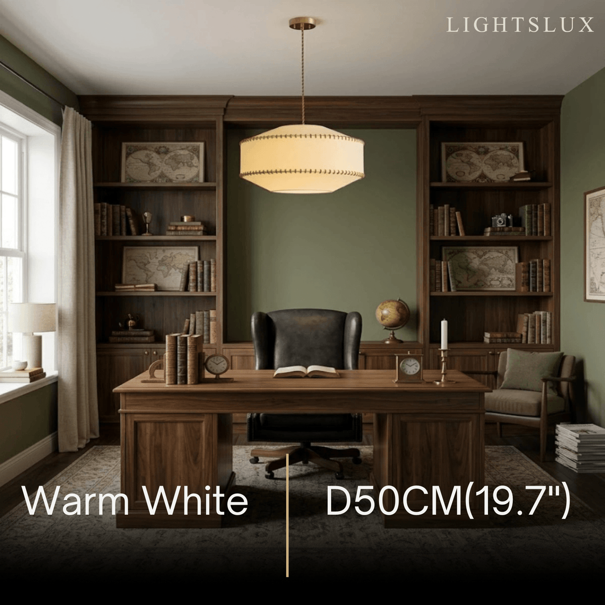 Zenno Wabi-sabiPendant Light - Fabric Iron with Warm LED - 3 Sizes for Living Room