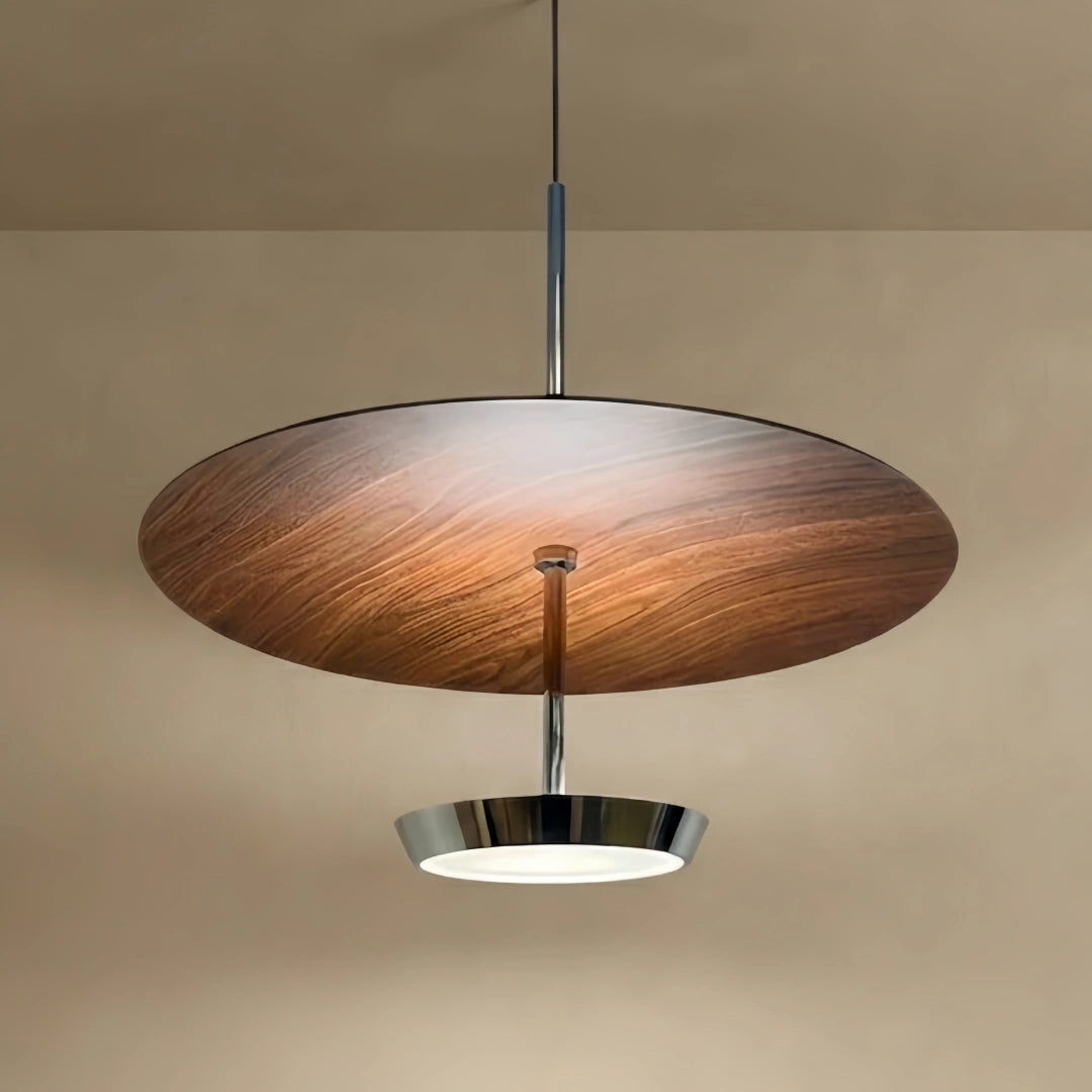 Velora Vintage Pendant Light - Aluminum Acrylic Iron - Walnut wood
