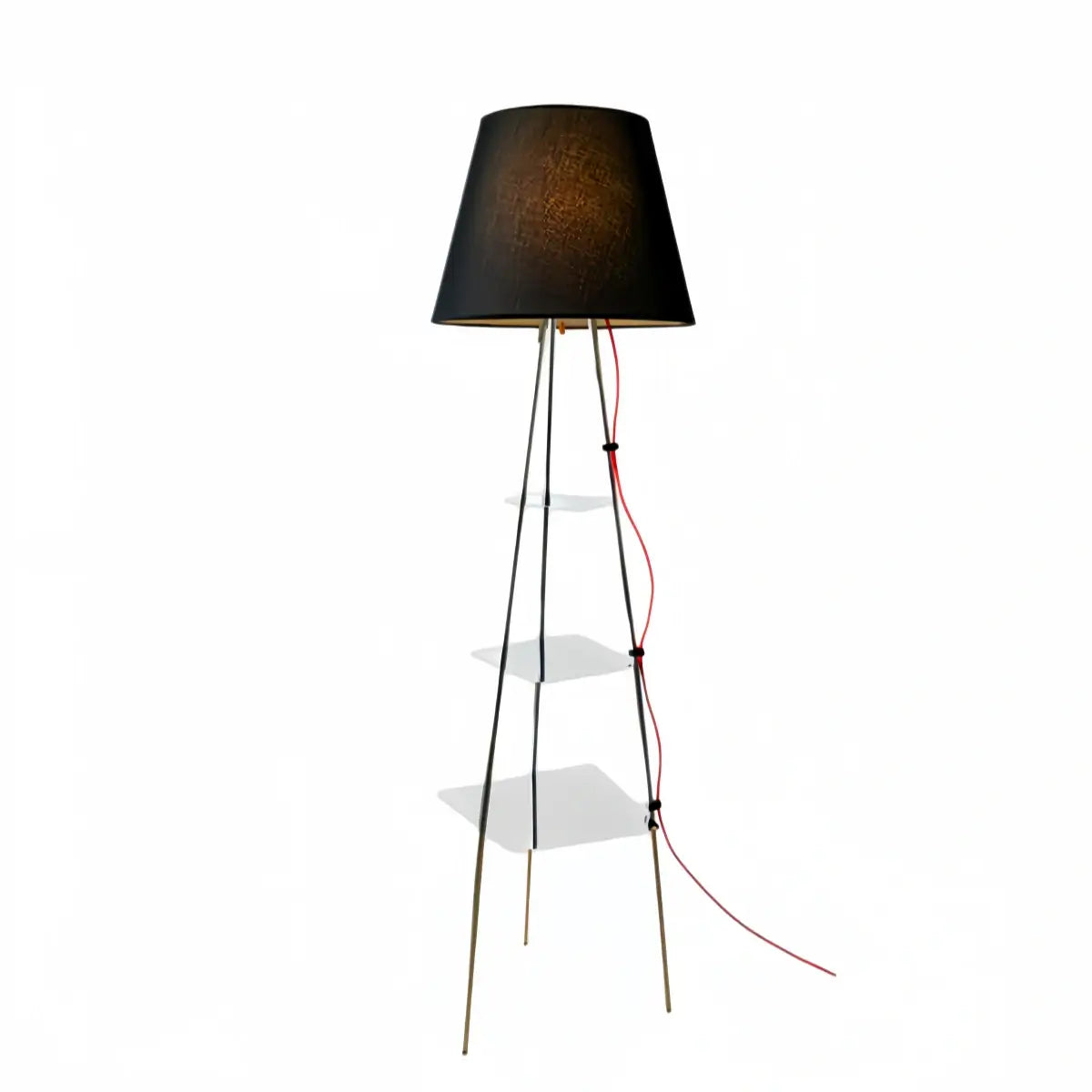 Ferron Modern Floor Lamp -- Metal Black Finish Tripod for Living Room