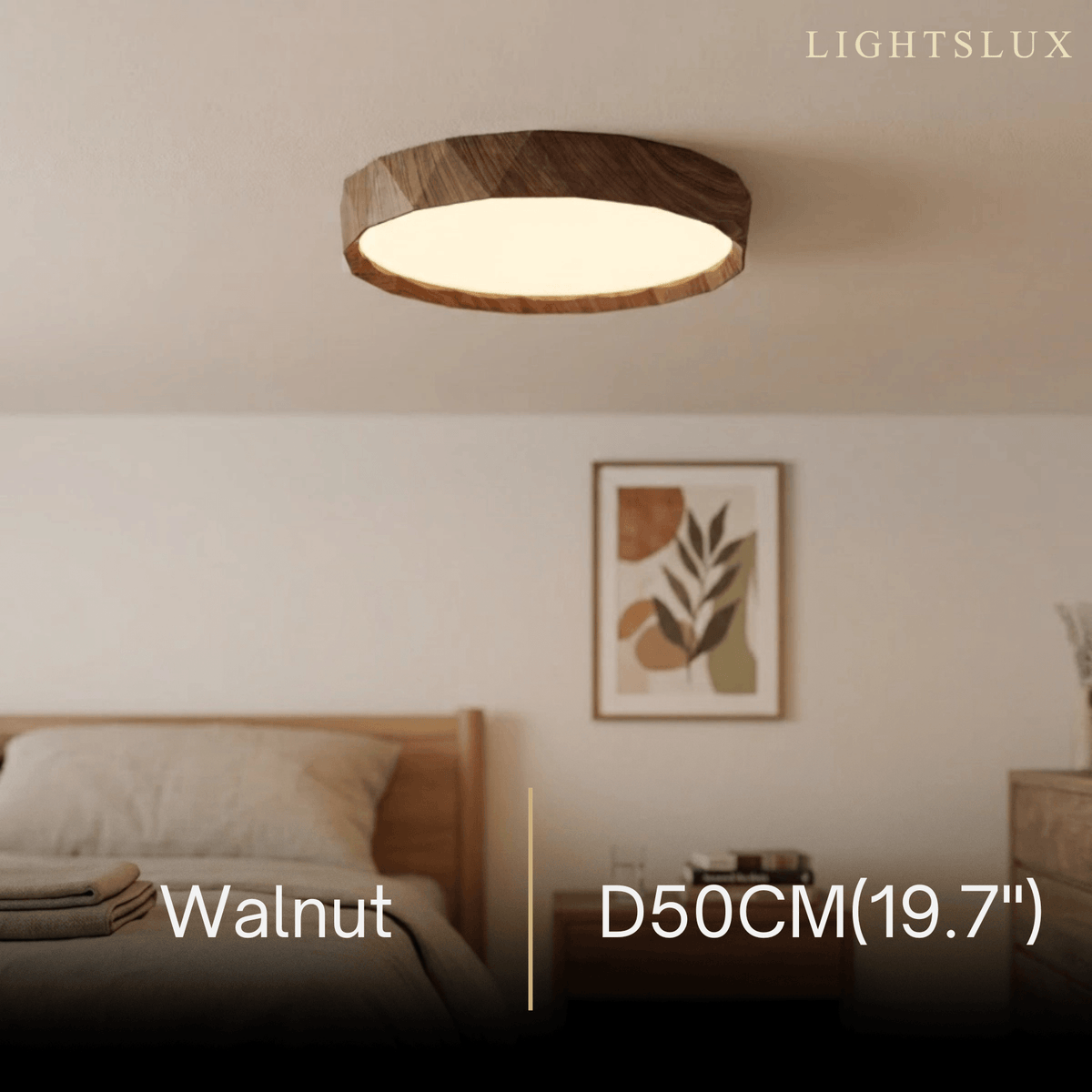 Arcato Vintage Wood‑Grain Ceiling Light - Iron & Acrylic for Living Room