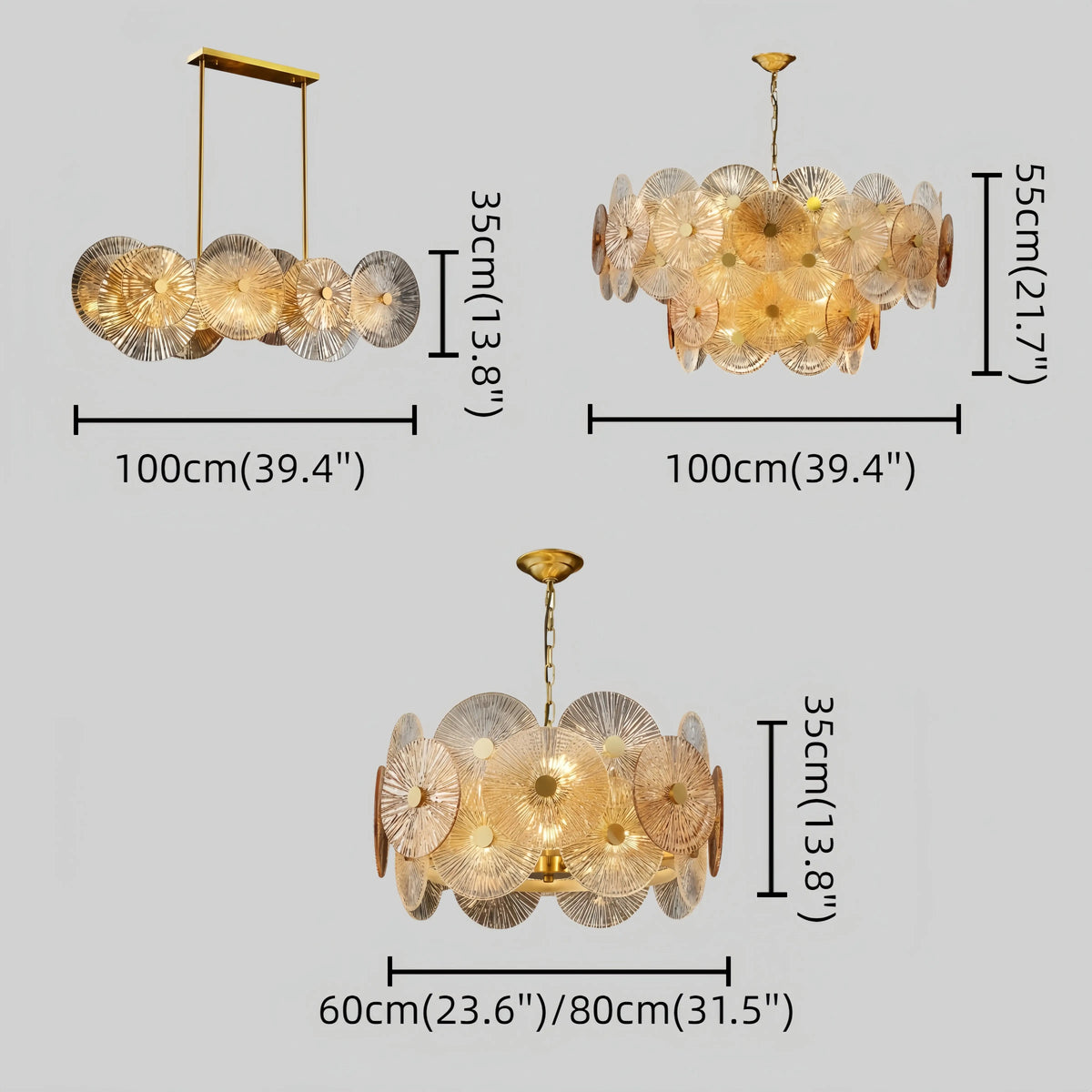 Excelis Modern Pendant Light- Glass Metal for Dining & Living