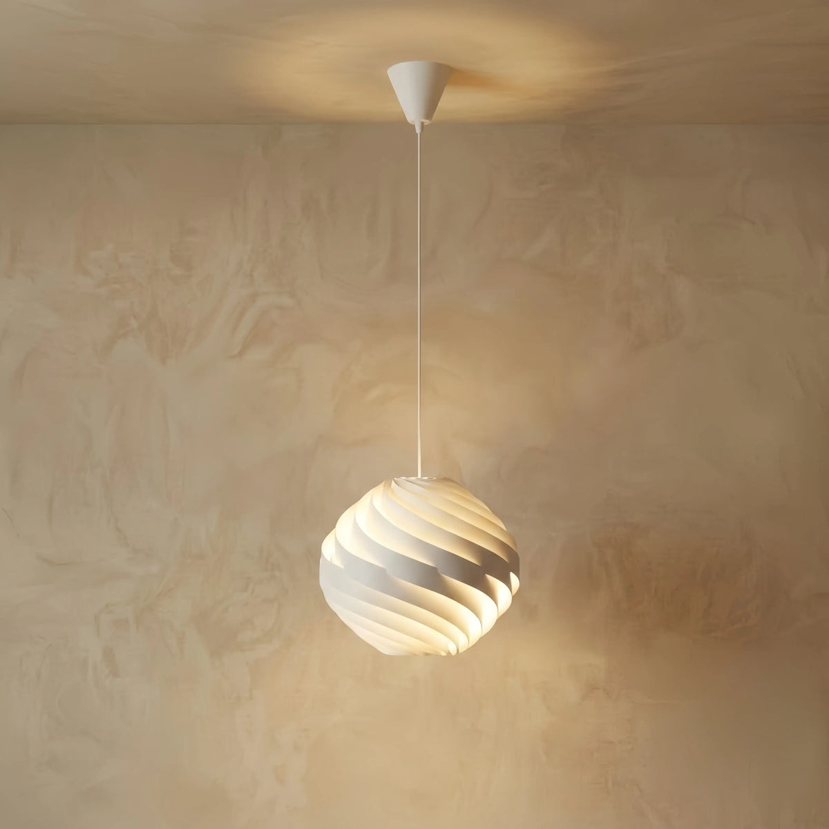 Velora Modern Pendant Light -- Metal White Finish for Living Room