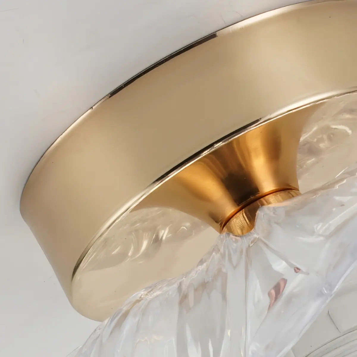 Lunara Elegant Flush Mount Ceiling Light – Glass Metal for Bedroom Hallway