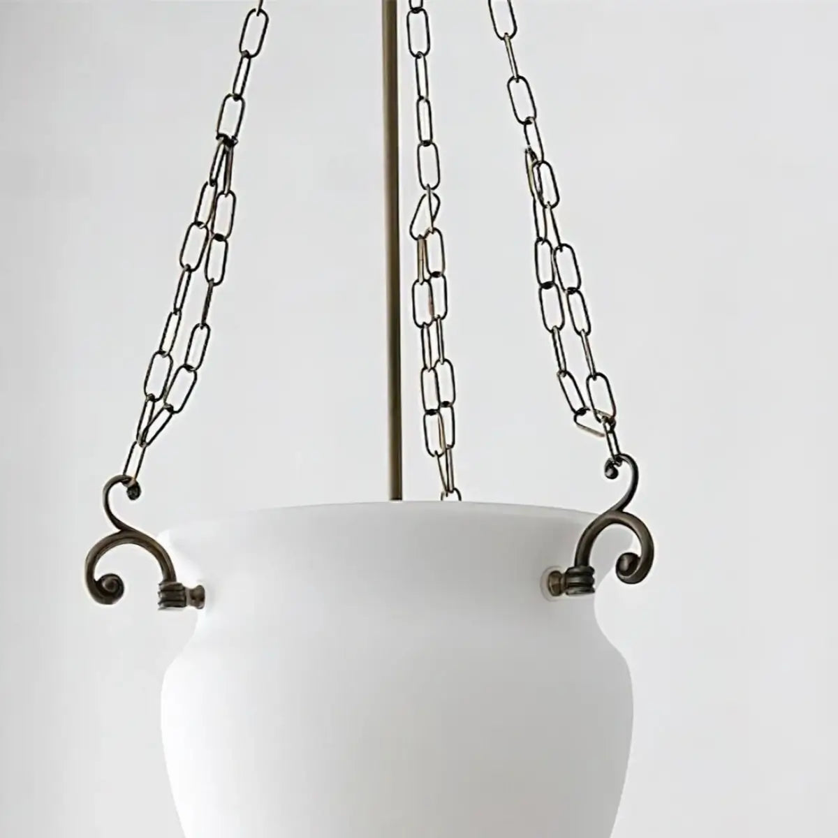 Vetro Vintage Glass Pendant Light – Brass Chain with White for JIE
