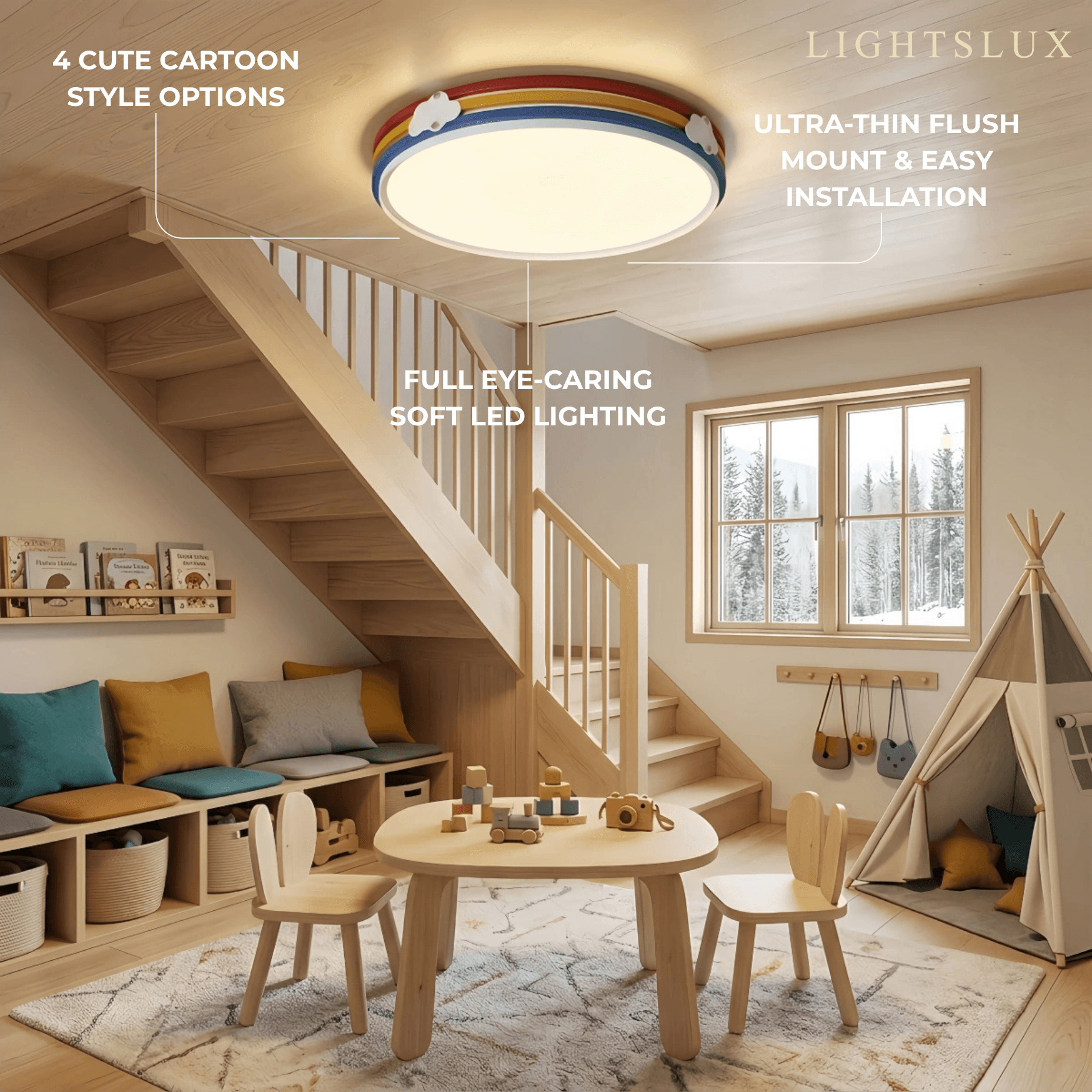 Cartoon Ceiling Light--Multi-Color for Children's Bedroom