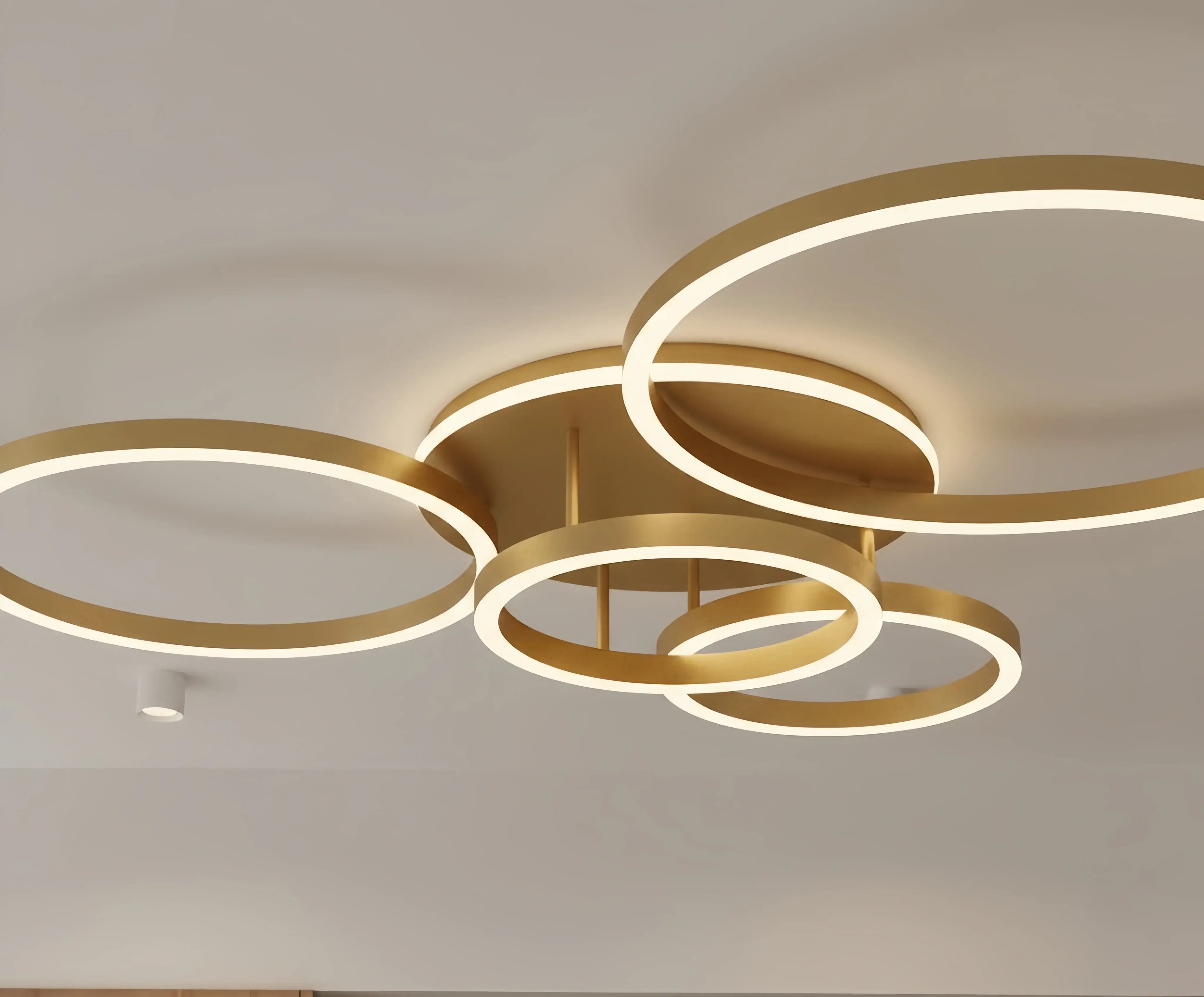 Ring Black/Gold Celing Light, 4Style, for Bedroom/Living Room/Commercial