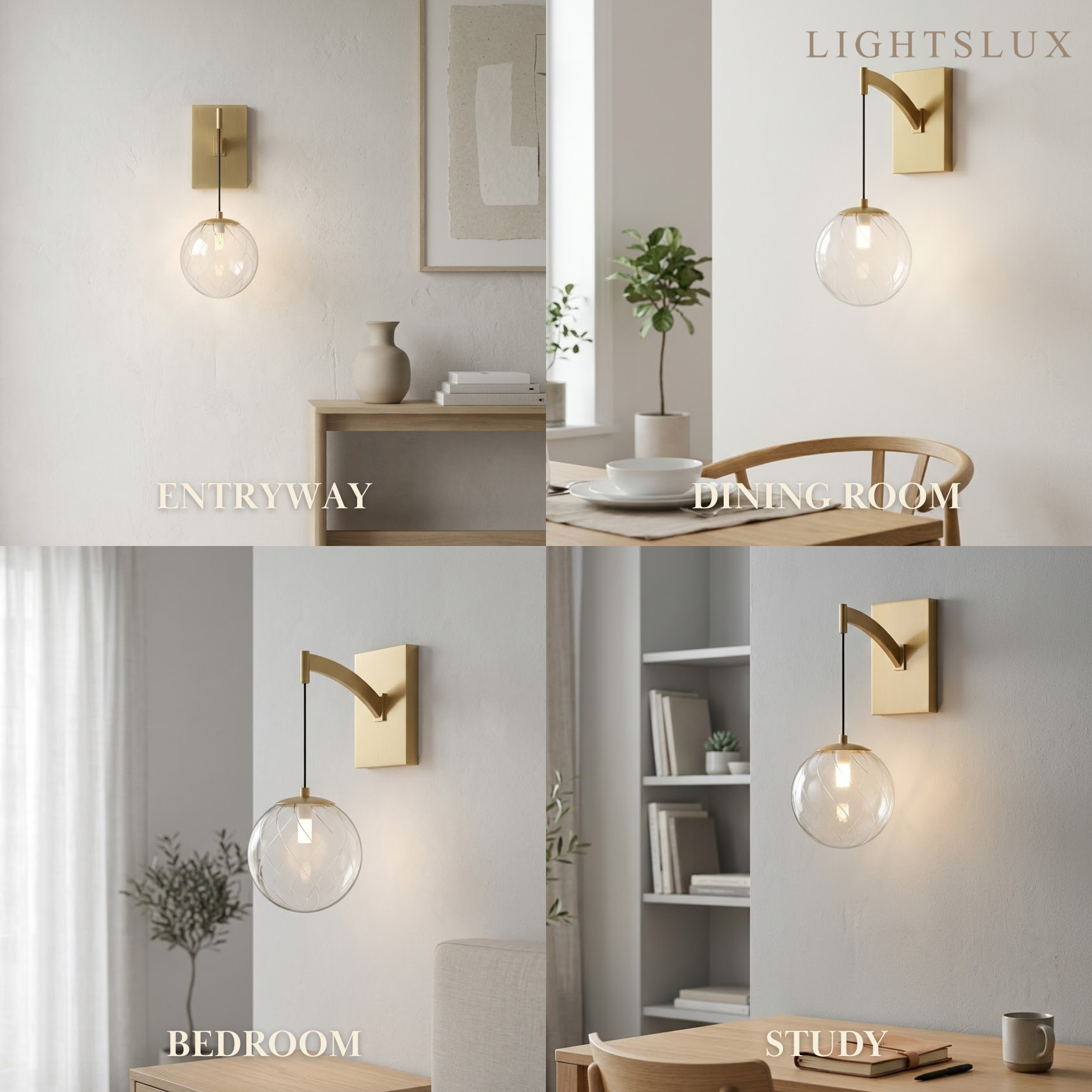 Excelis Modern Gold Globe Wall Sconce – Brushed Gold Finish Modern Elegant Design