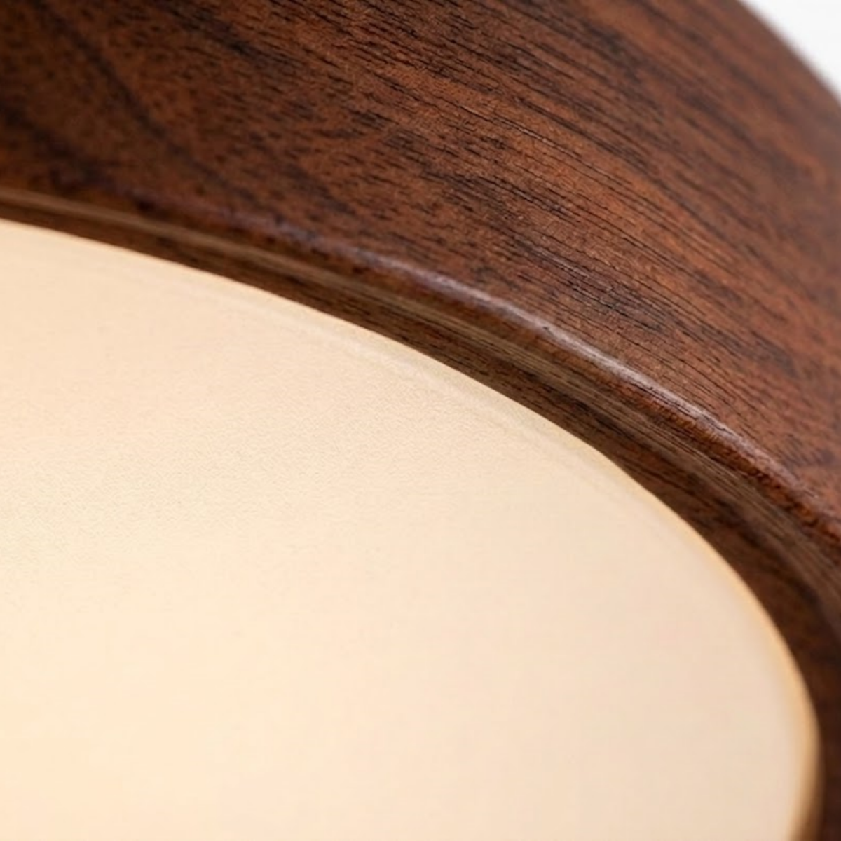 Zenno Modern Flush Mount Ceiling Light – Walnut White Metal Acrylic for Bedroom
