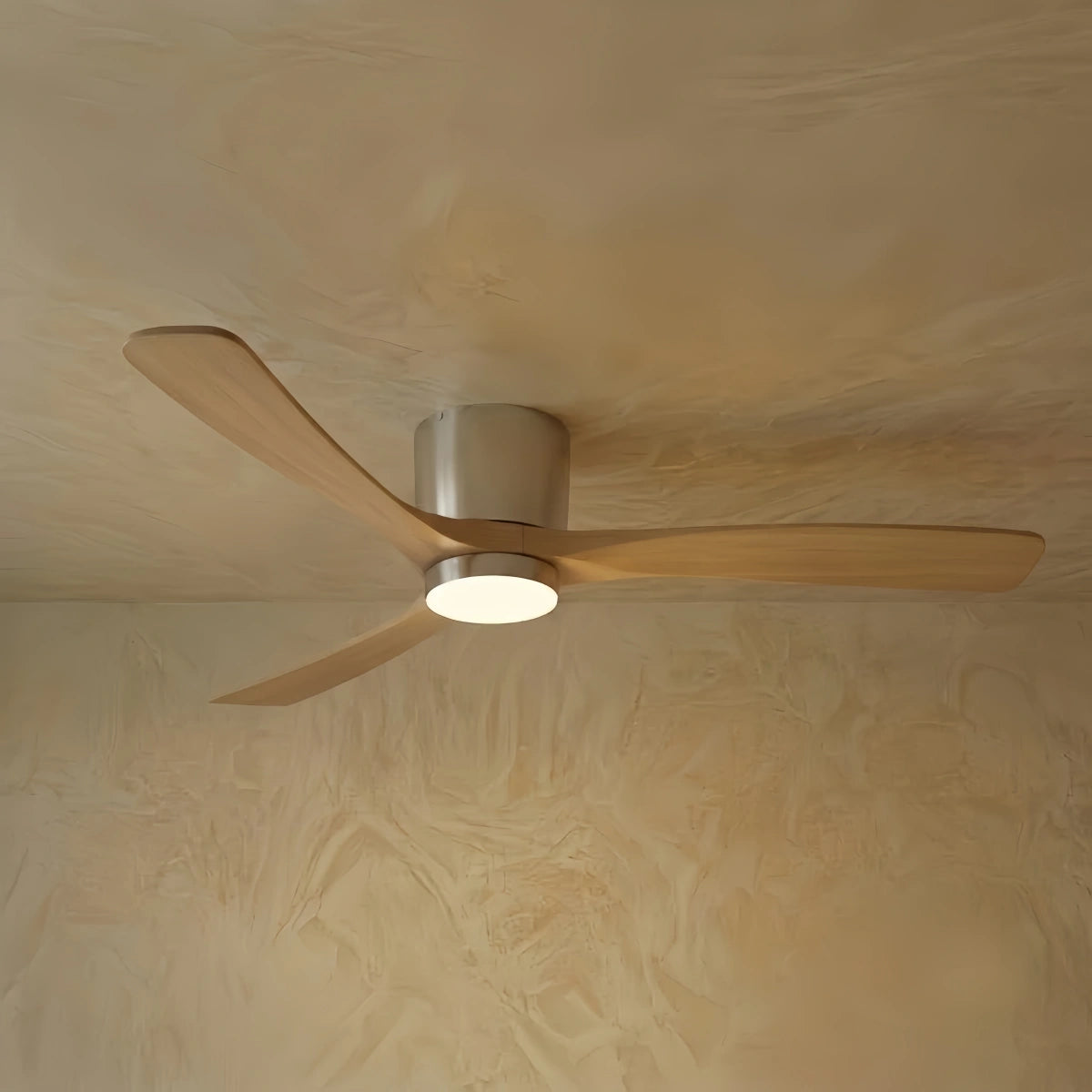Lunara Nordic Ceiling Fan Light – Wood Clean Lines Quiet Airflow for Living Room/Bedroom