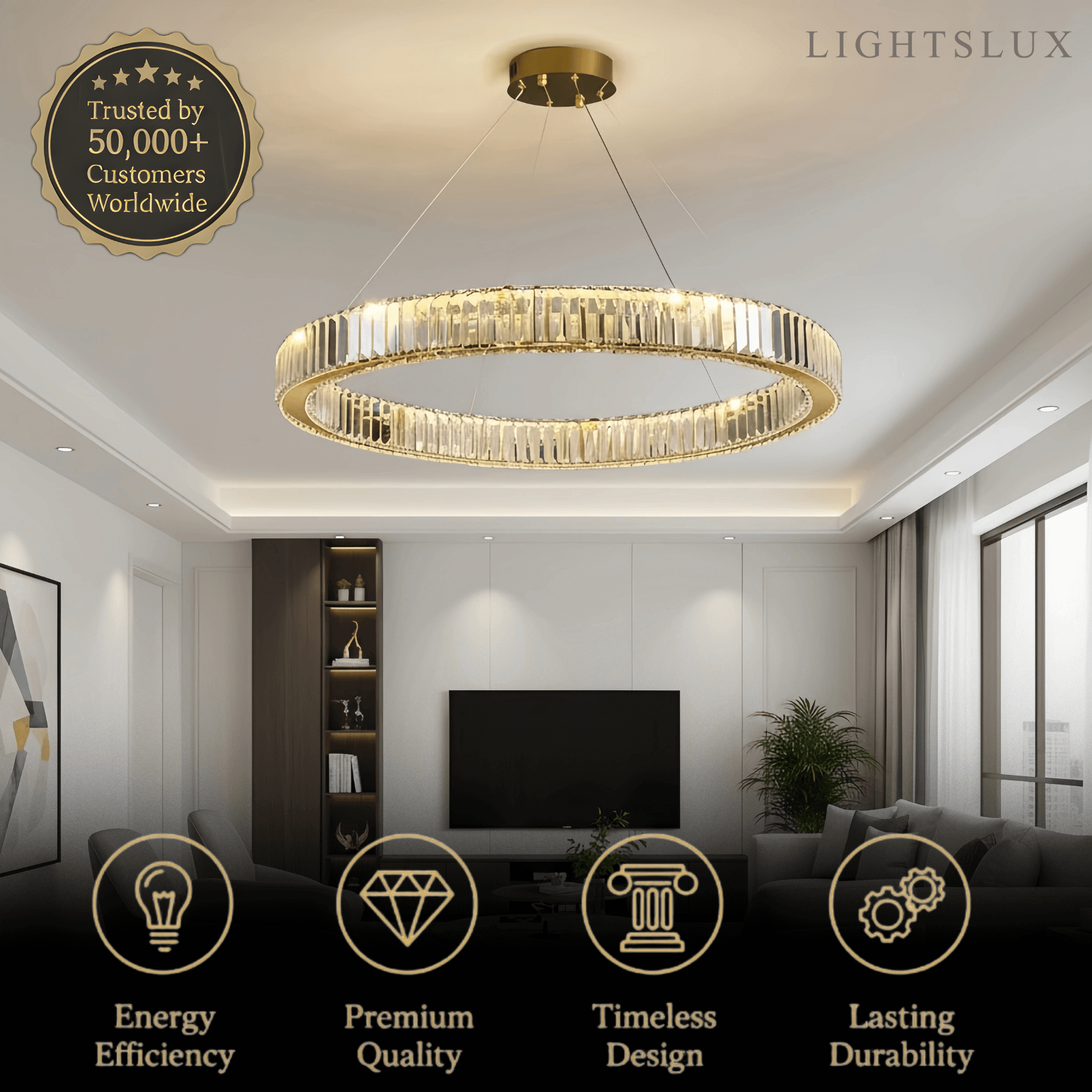 Modern Interlaced Ring Pendant Light