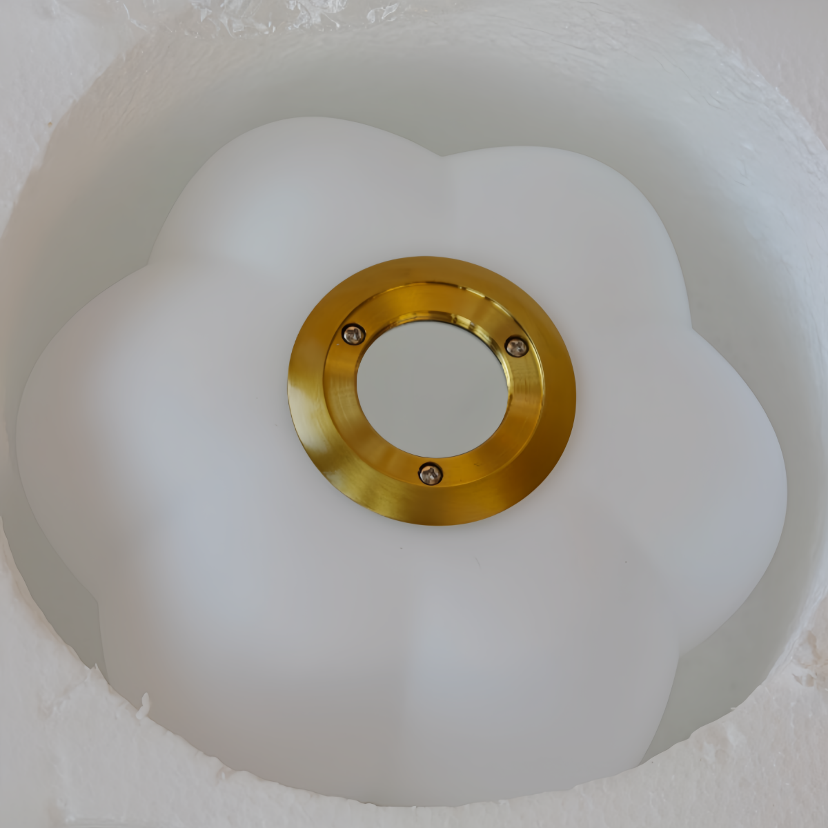 Mid-Century Modern Starburst Chandelier — Brass Walnut Opal Glass for Dining Room